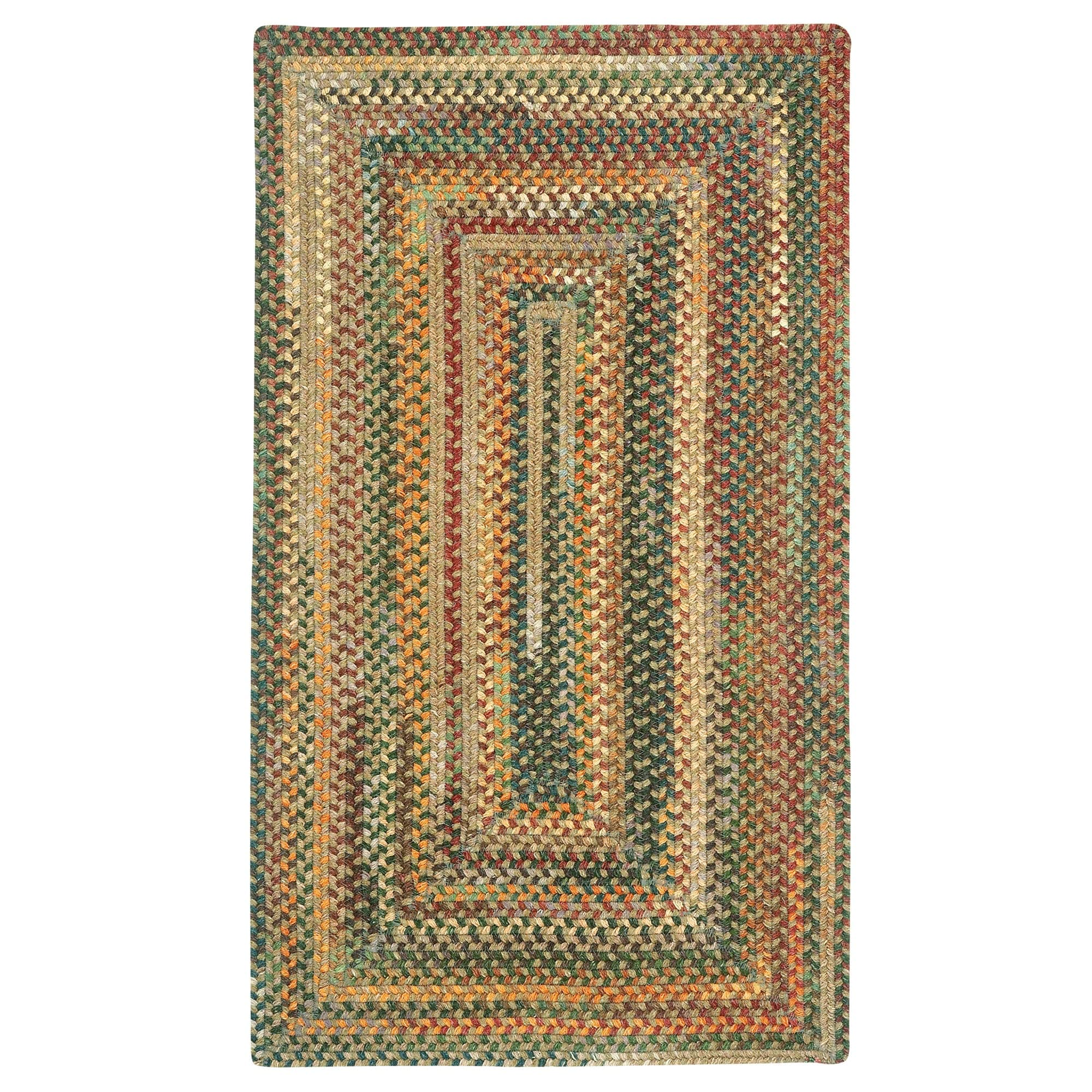 Capel American Heritage Tan Multi Alfombra Trenzada Rectangular Concéntrica 7'0" x 7'0" 0555QS07000700740