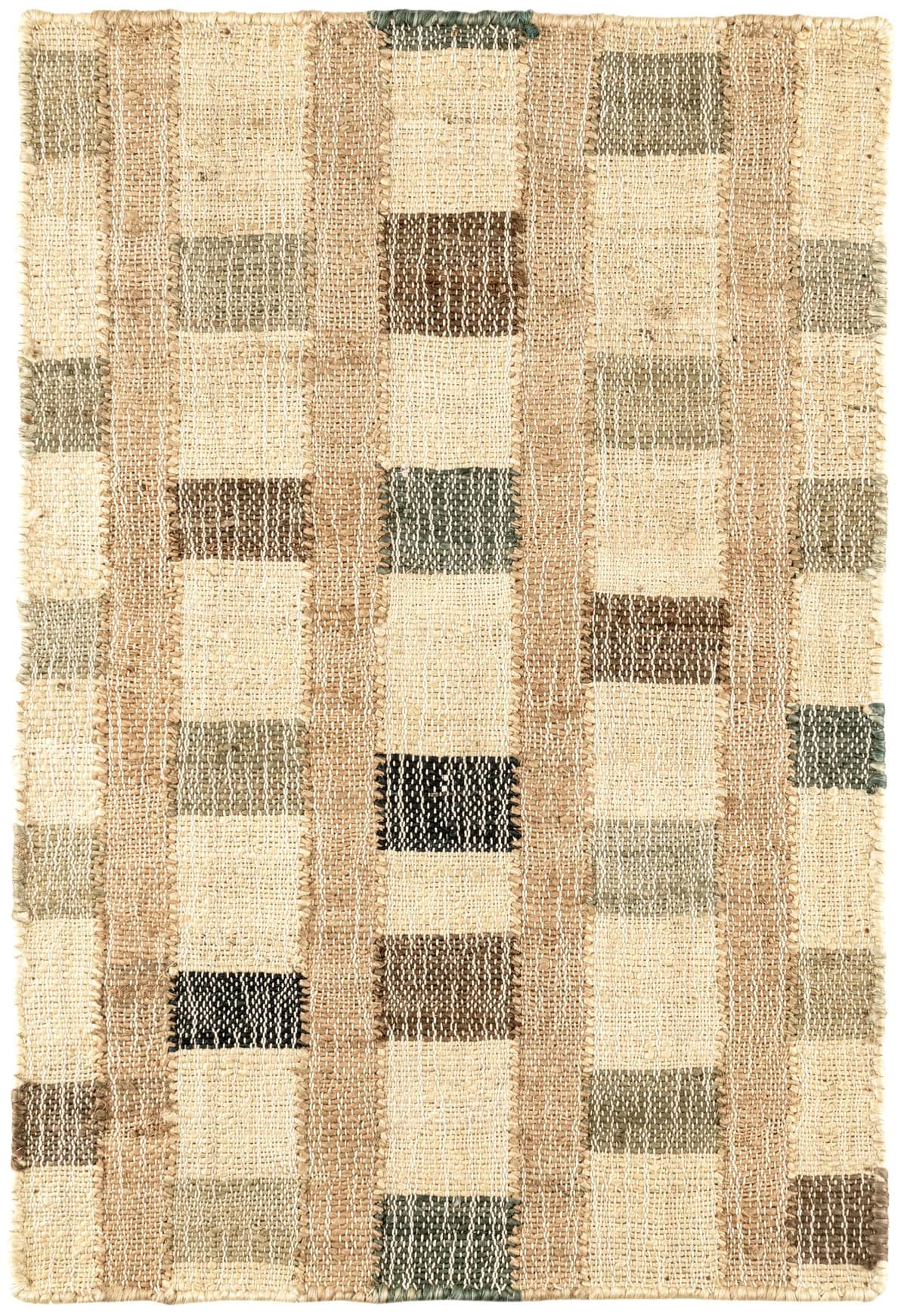 Dash and Albert Mosaic Blue Handwoven Jute Rug, 8.5 x 11.5 ft, Blue/Ivory Geometric Pattern DA1904-912