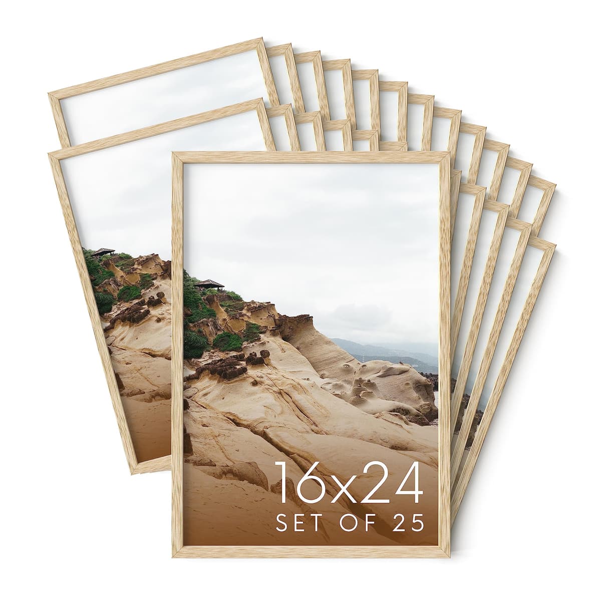 Haus and Hues Marcos de madera natural Oak 16x24 - Set de 25 unidades