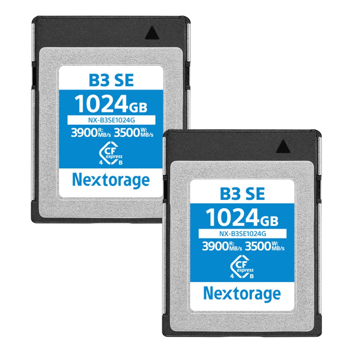 Nextorage Paquete de 2 Tarjetas de Memoria CFexpress 4.0 Tipo B 1024GB Velocidad de Lectura Máx. 3900MB/s Velocidad de Escritura Máx. 3500MB/s NX-B3SE1024G CFexpress 4.0 tipo B NX-B3SE1024G/SYM