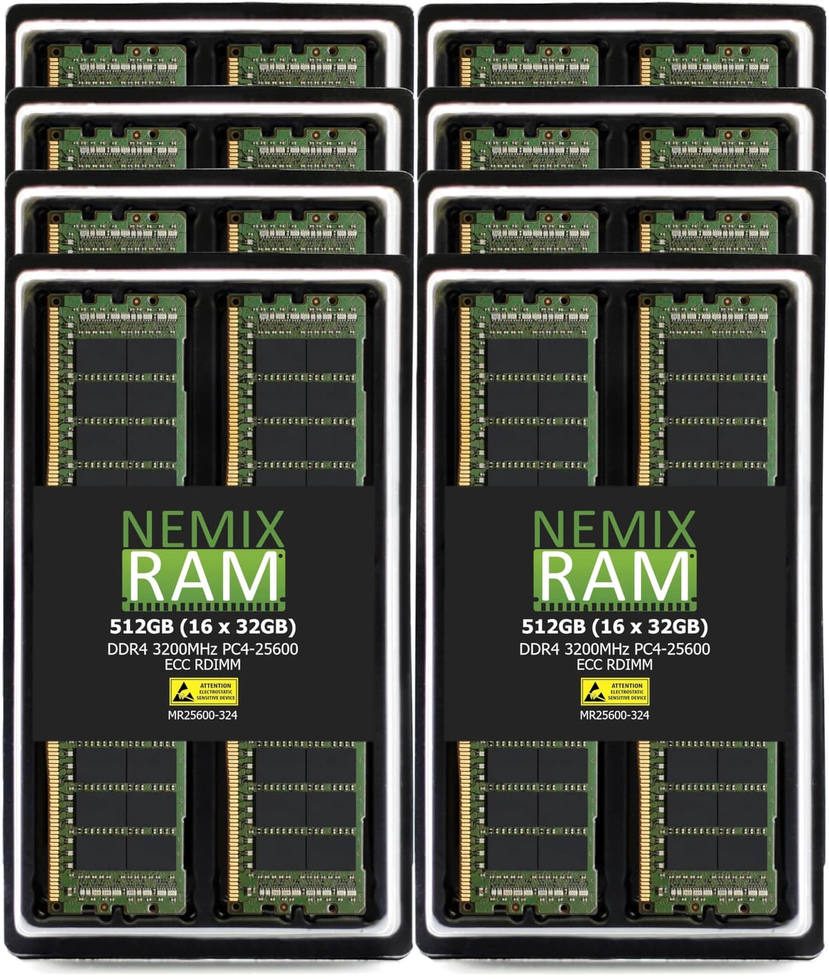 NEMIX RAM 512GB (16 x 32GB) DDR4 3200MHz PC4-25600 ECC RDIMM 288-Pin Registered Server Memory Kit