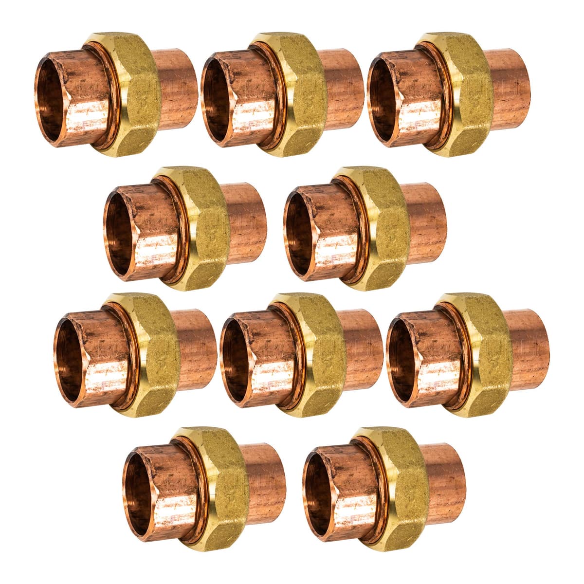 PROCURU 10-Pack Unión de Cobre 1-1/2" C x C para Soldar, Safe for Drinking Water (CWUN0150-10P) CW-UNCC0150-10P