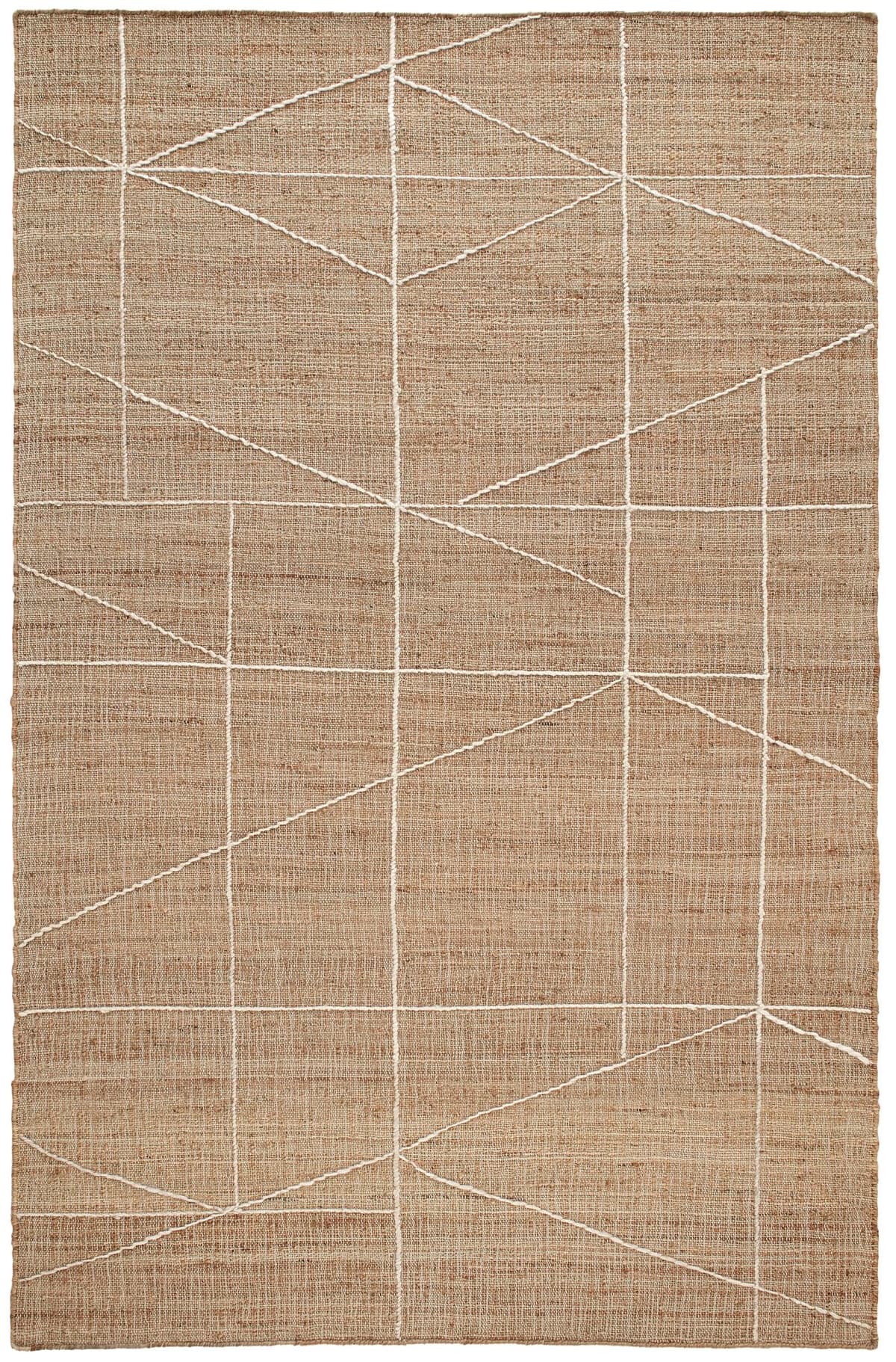 Dash & Albert Judson Jute Natural/Ivory Rug 5 x 8 ft con patrón gráfico DA1850-58