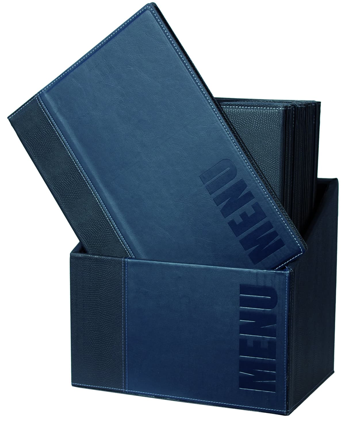 Securit Trendy Range Menu Box con 20 portamenús A4, azul MC-BOX-TRA4-BU