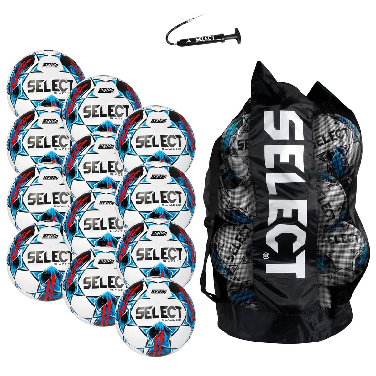 Select Blaze DB V22 Balón de Fútbol Pack x12 con Bolso y Bomba - Talle 5