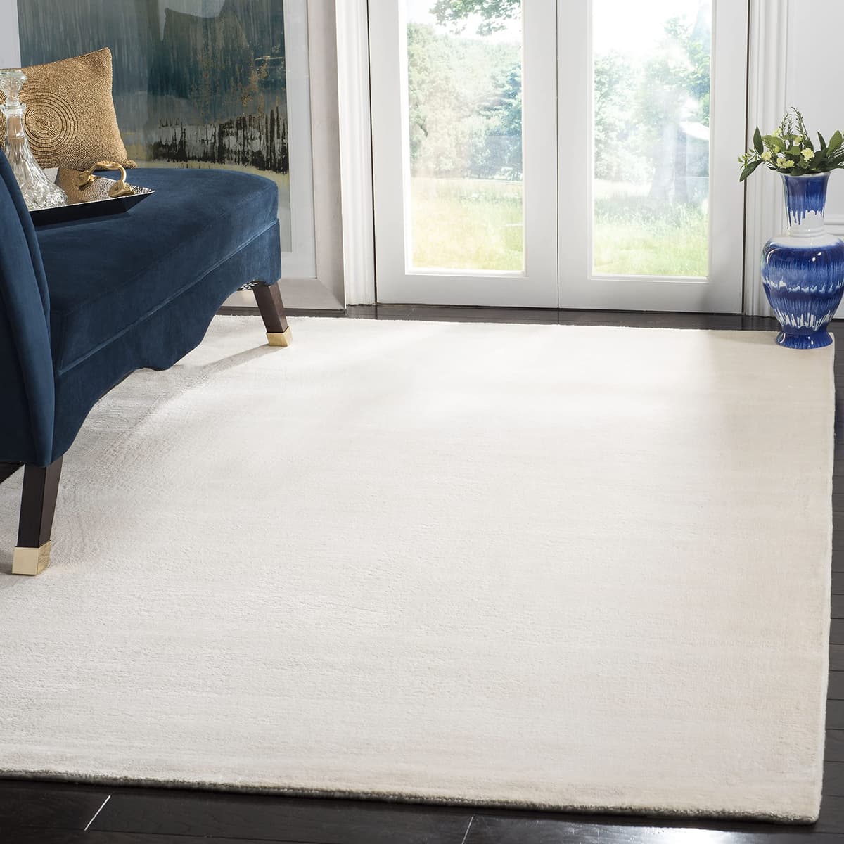 Safavieh Mirage alfombra hecha a mano 5' x 8' viscosa blanca (MIR344W) MIR344W-5