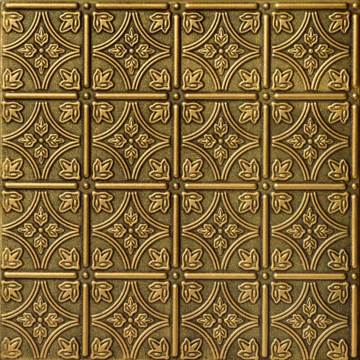 À LA MAISON CEILINGS Baldosas de techo de espuma R125 Emma's Flowers, pack de 144 - 384 sq. ft. (Antique Gold) R125ag-144