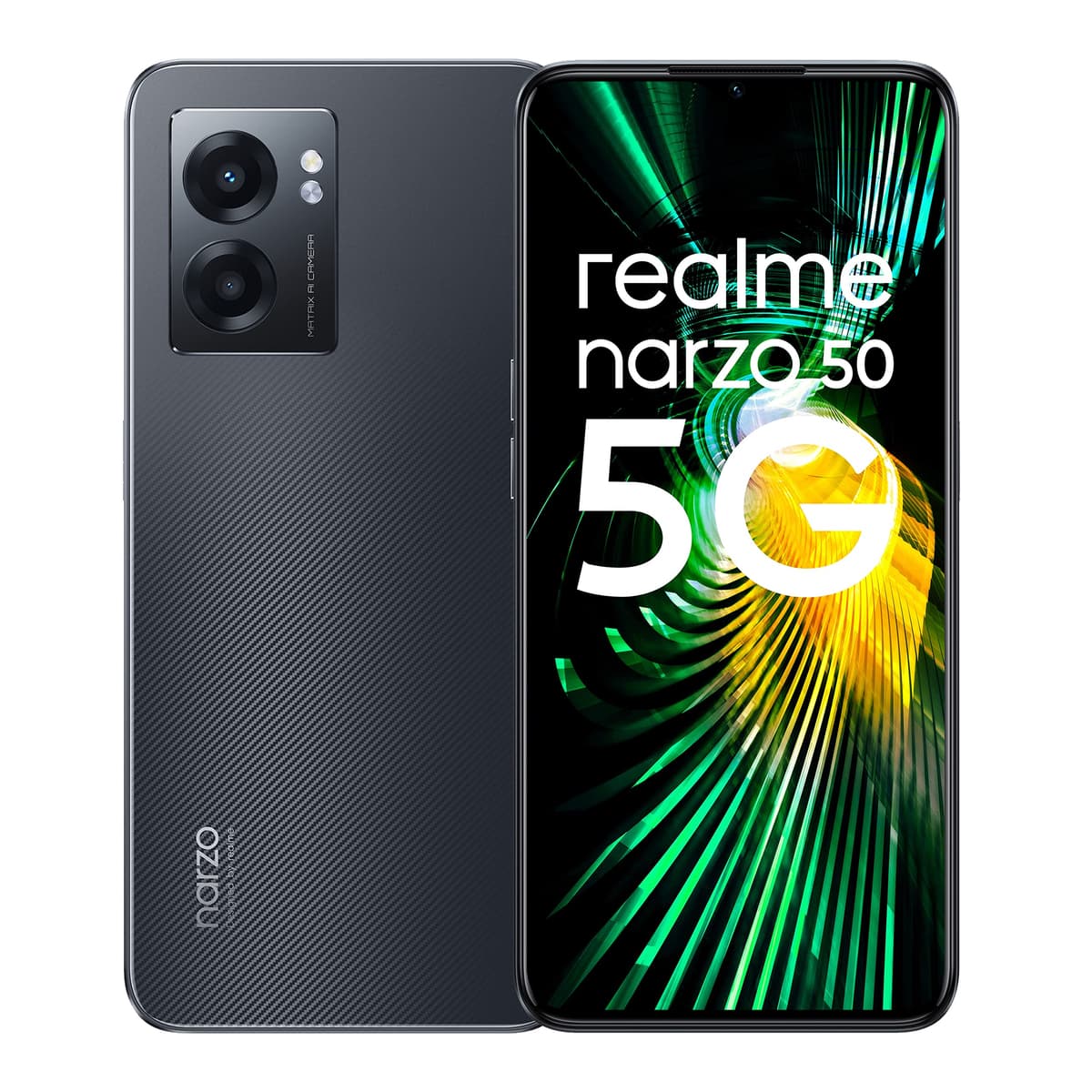 realme Narzo 50 5G RMX3571 Doble SIM 64GB ROM + 4GB RAM (solo GSM | Sin CDMA) Smartphone 5G desbloqueado de fábrica (Negro Hipervelocidad) - Versión internacional