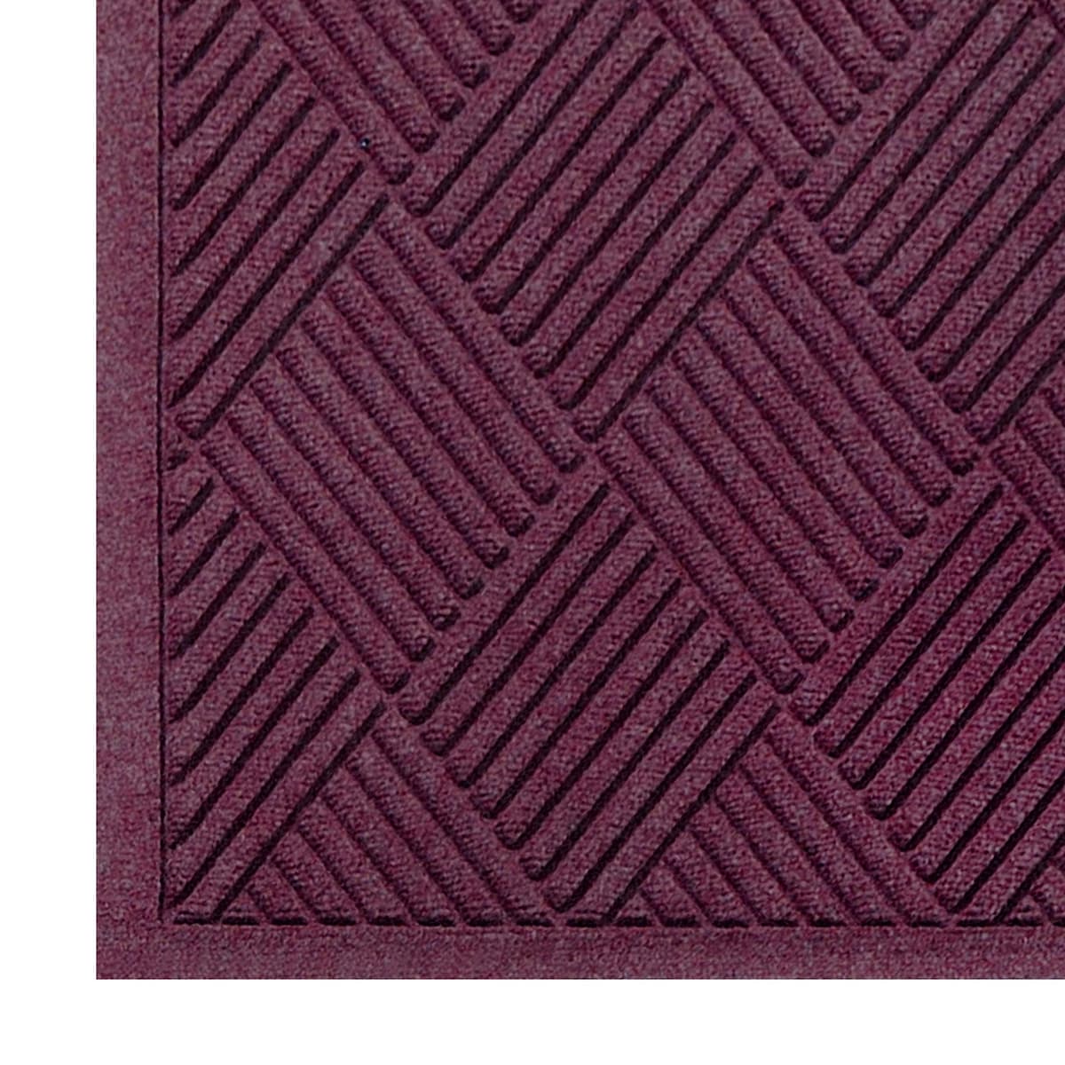 M+A Matting WaterHog Diamond | Tapete de entrada comercial con borde textil, Interior/Exterior (Bordeaux, 6' x 6') 22160066