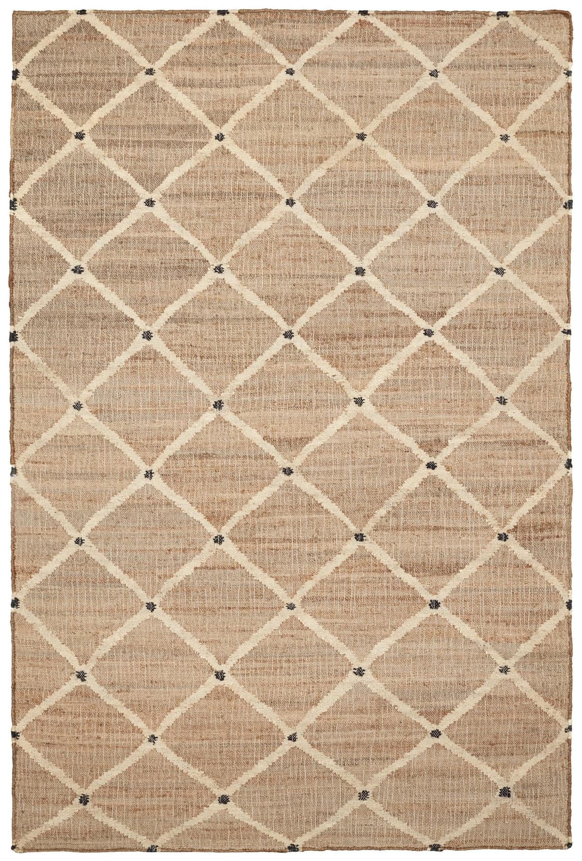 Dash & Albert Kali Alfombra de Yute Tejida a Mano 8.5 x 11.5 ft - Patrón Diamante Tan DA1044-912