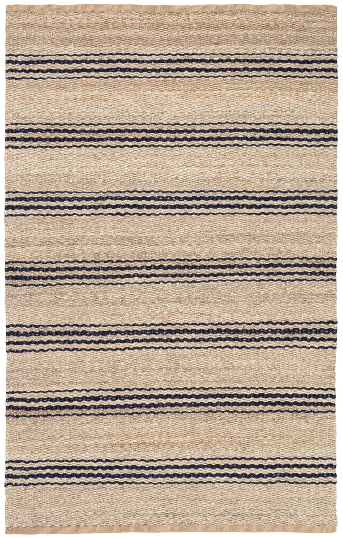 Dash & Albert Jute Ticking Indigo Alfombra de Yute Tejida 8.5 x 11.5 ft - Rayas Azul RDA321-912