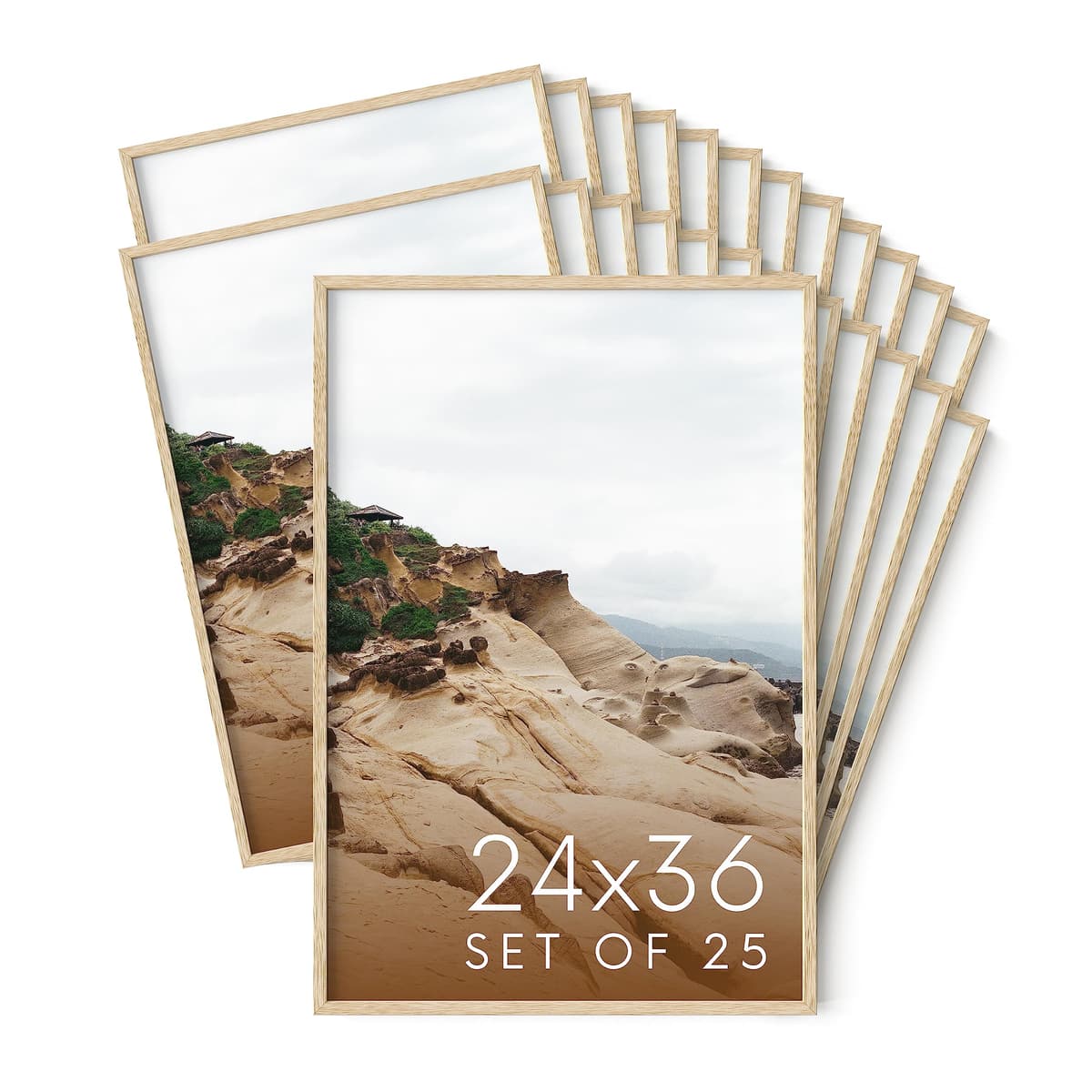 Haus and Hues Marcos de madera natural Oak 24x36 - Set de 25 unidades