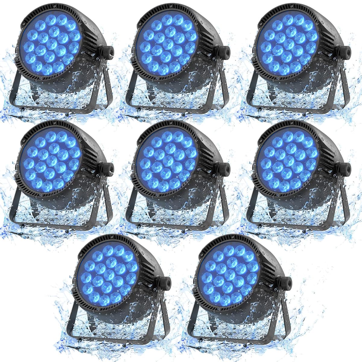 Fancybling Par LED IP65 impermeable 250W RGBW para exteriores, paquete de 8 CYH-ZQ01554X8US-GYY