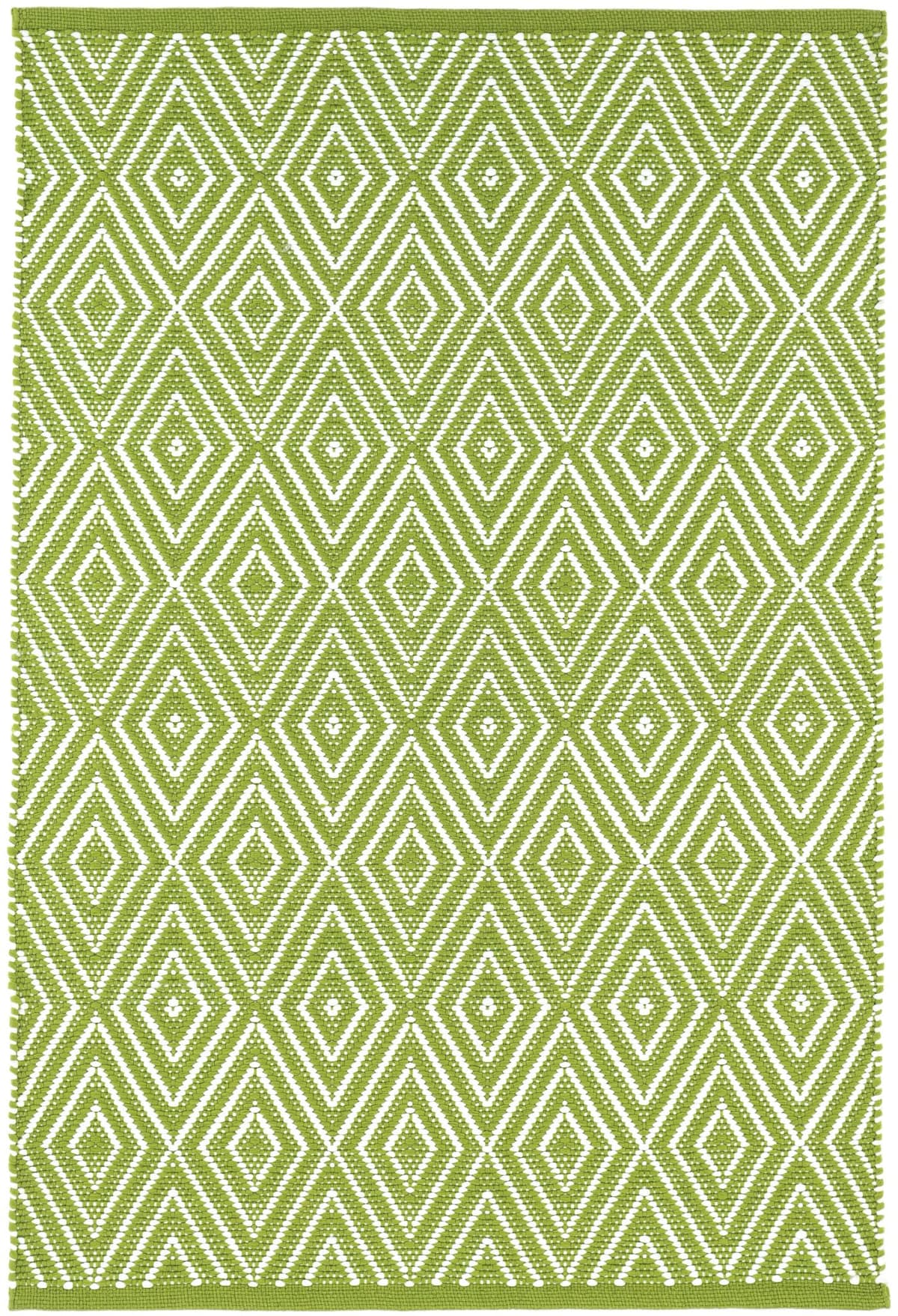 Dash & Albert Diamond Sprout/White Alfombra Indoor/Outdoor Tejida 7.5 x 9.5 ft - Verde/Blanco RDB100-810