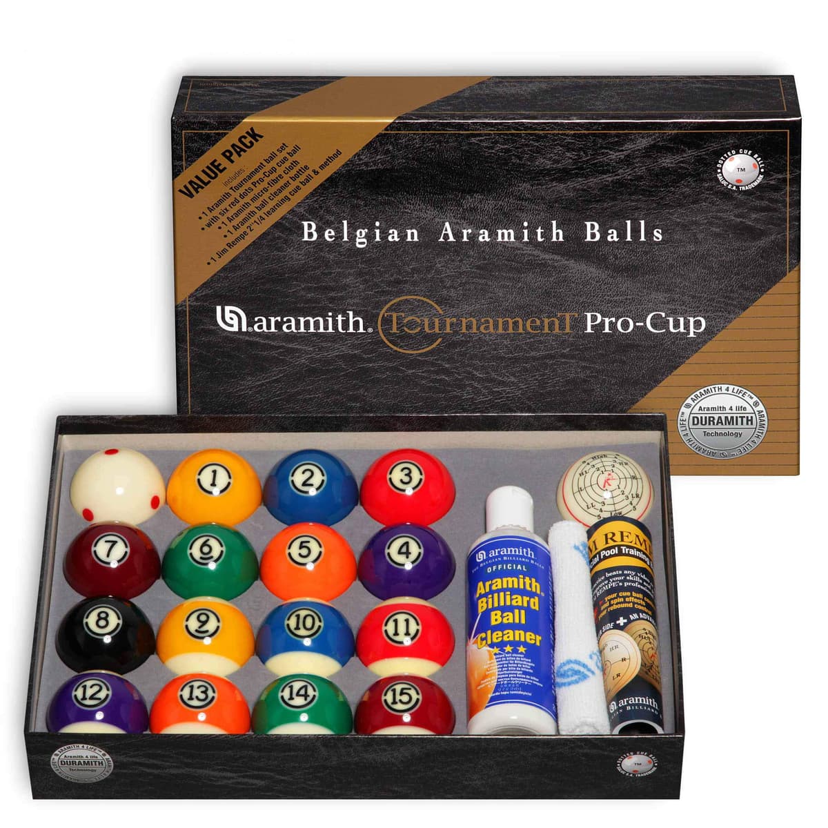 Aramith Tournament Value Pack Set de Billar 2 1/4" con Accesorios