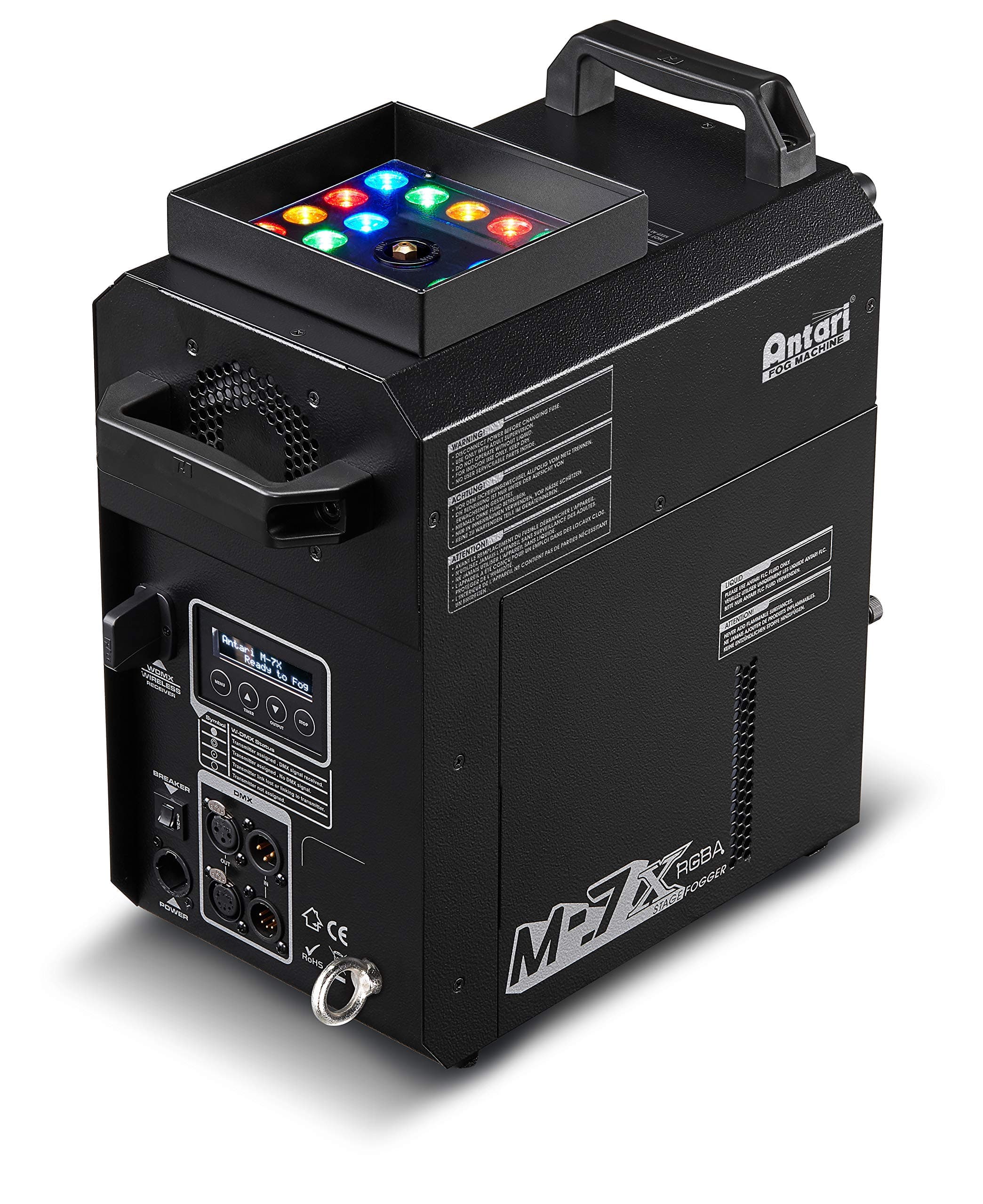 Antari M-7X - Nebulizador multi-posicional RGBA con LED y potente estallido de alcance de 35' 51701906