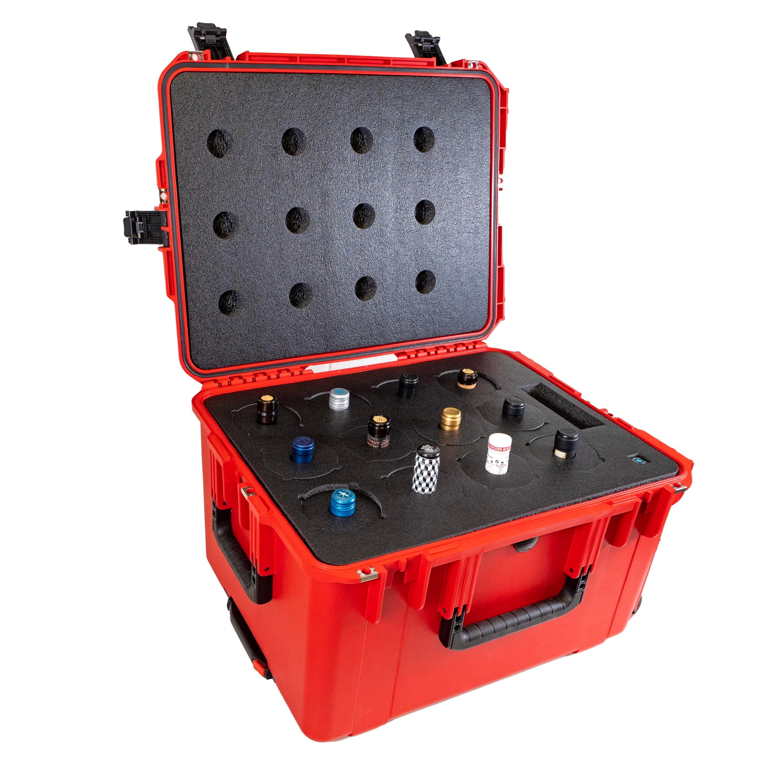 CasePro Maleta de Viaje para Vinos TSA-Approved con Ruedas - 12 Botellas CP-WINE-12B-RD