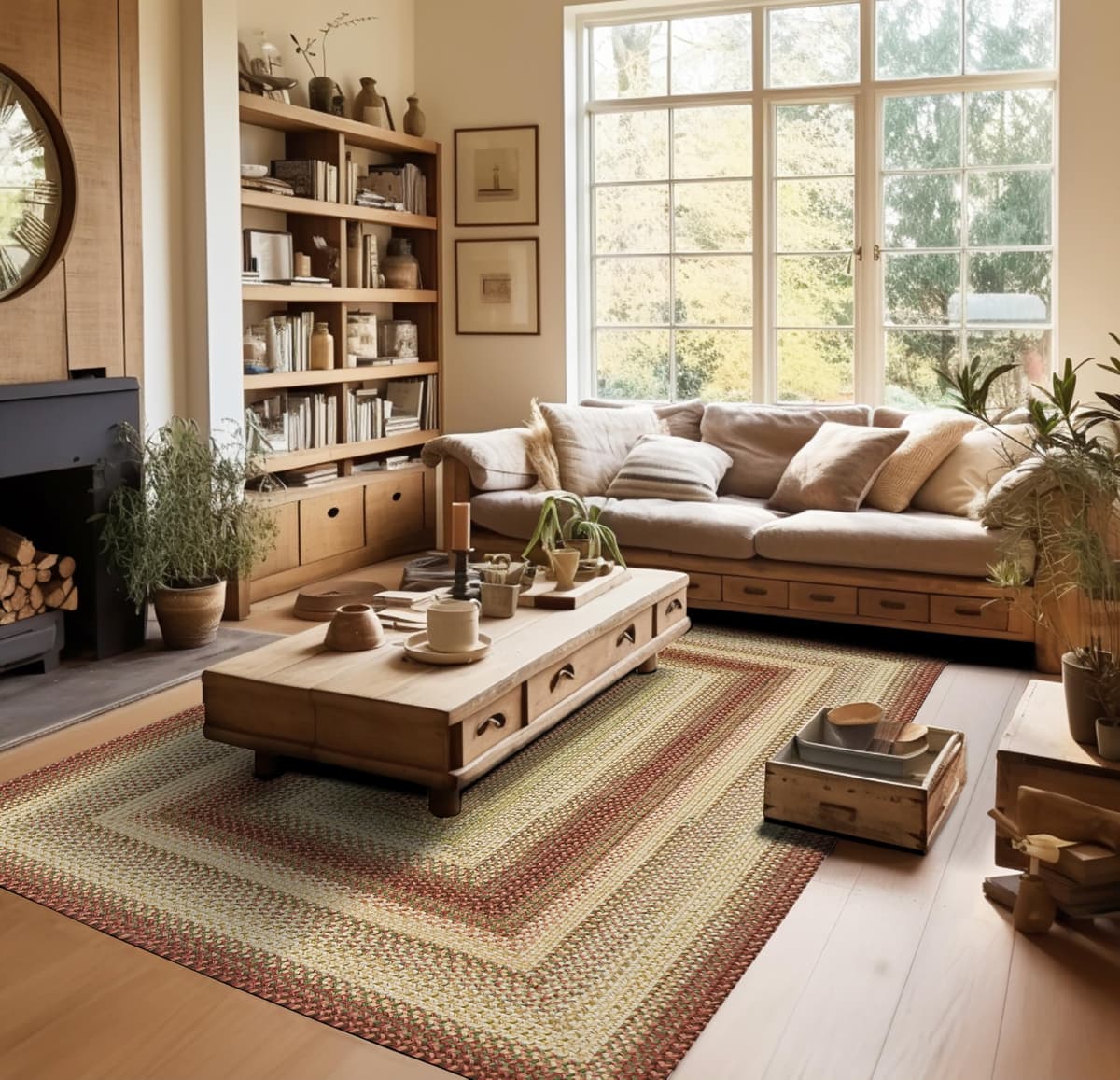 Homespice Barcelona Multicolor Alfombra Trenzada 6x9' - Resistente al agua, Reversible y Pet Friendly 315151-IN
