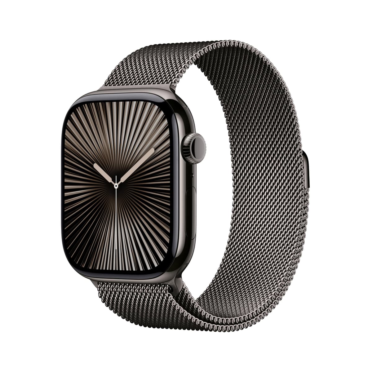 Apple Watch Series 10 [GPS + Cellular caja de 46 mm] Smartwatch con caja de titanio pizarra con loop milanés pizarra - M/L. Rastreador de actividad, app de ECG, pantalla Retina siempre activa, carbono neutral MWYW3LW/A