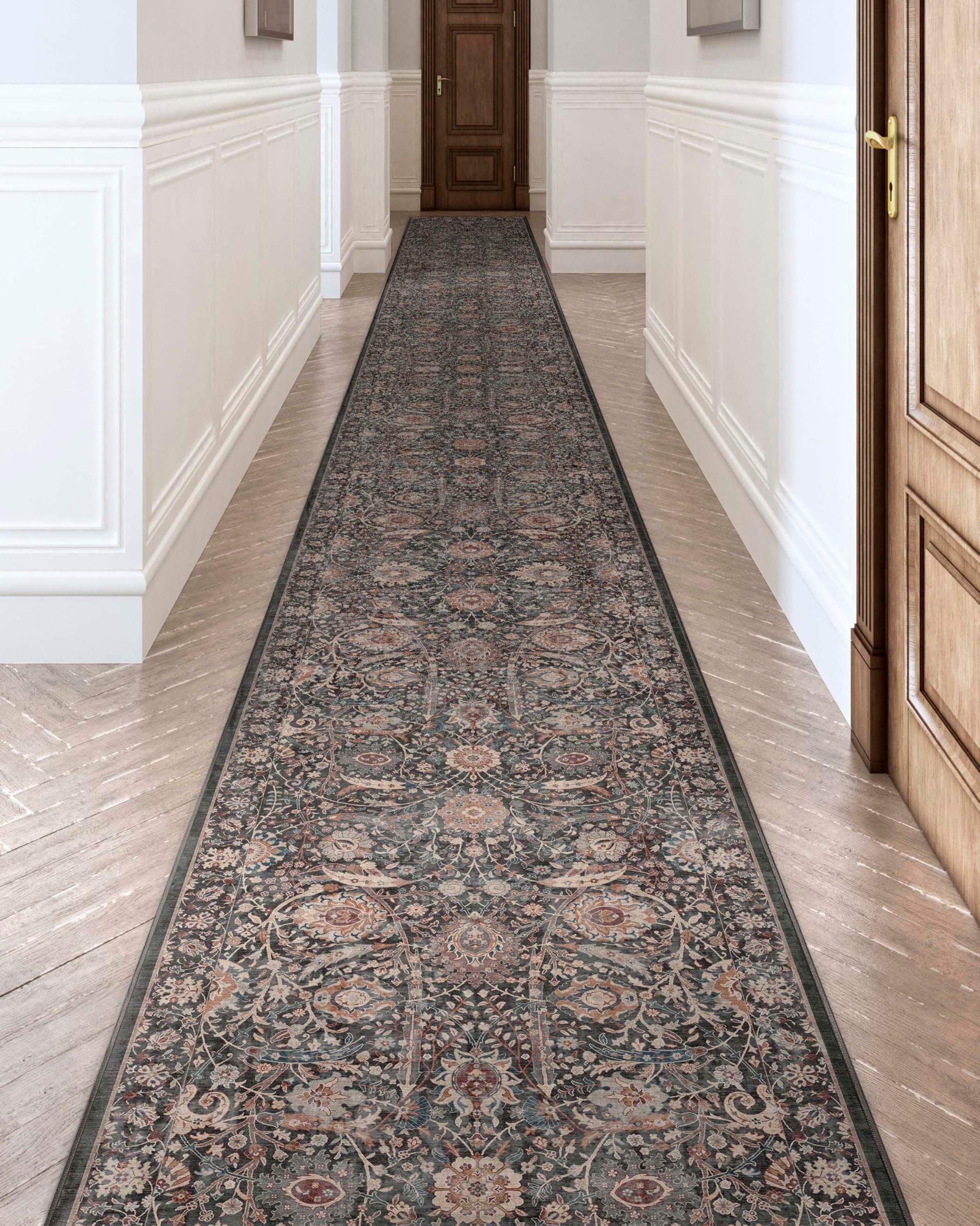 Well Woven Liana Pasillo y Escalera a Medida - 31" x 33' Runner Blue W-AS-01A-R-31-33
