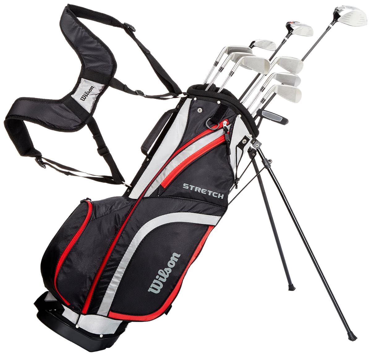 WILSON Juego de 10 palos de golf para hombre con bolsa de soporte y palos flexibles 0887768590680