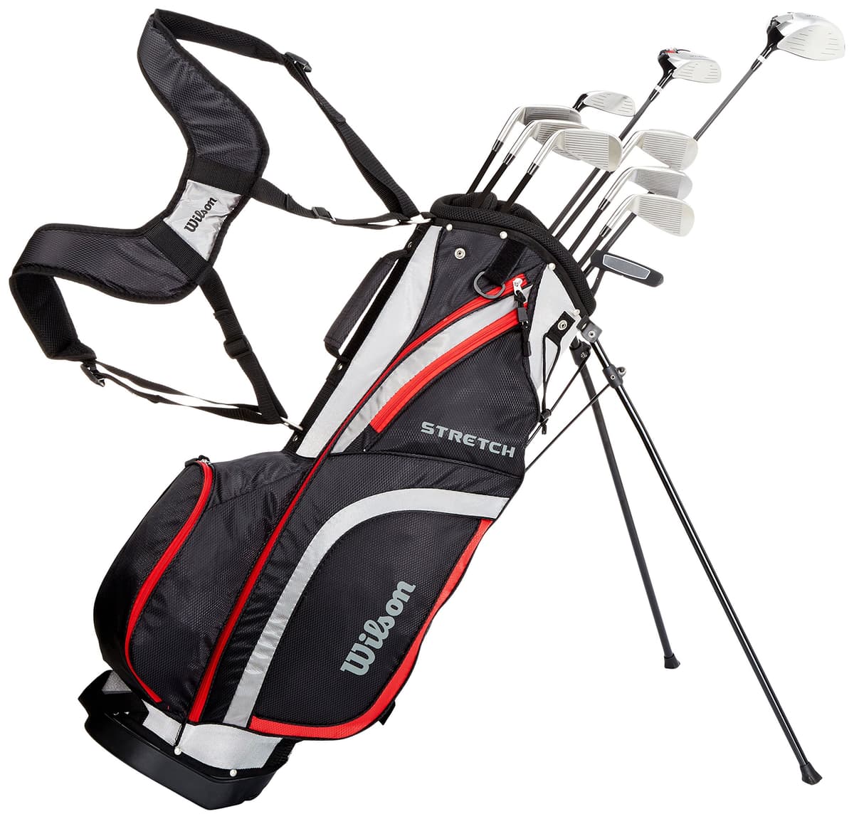 Set de golf Wilson Stretch XL para hombre 10 palos con bolsa de soporte, izquierda 0887768590666