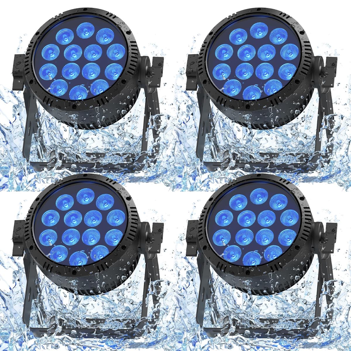 ZEMOJ Par Lights exteriores impermeables 14x18W LED RGBW DMX IP65 ZQ01553