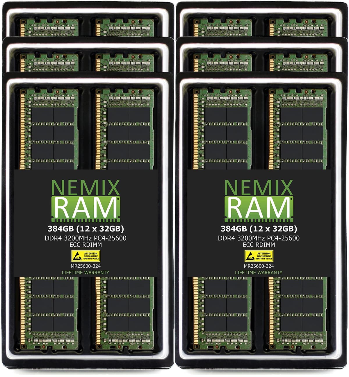 NEMIX RAM 384GB (12x32GB) DDR4 3200MHz ECC RDIMM Registered Server Kit