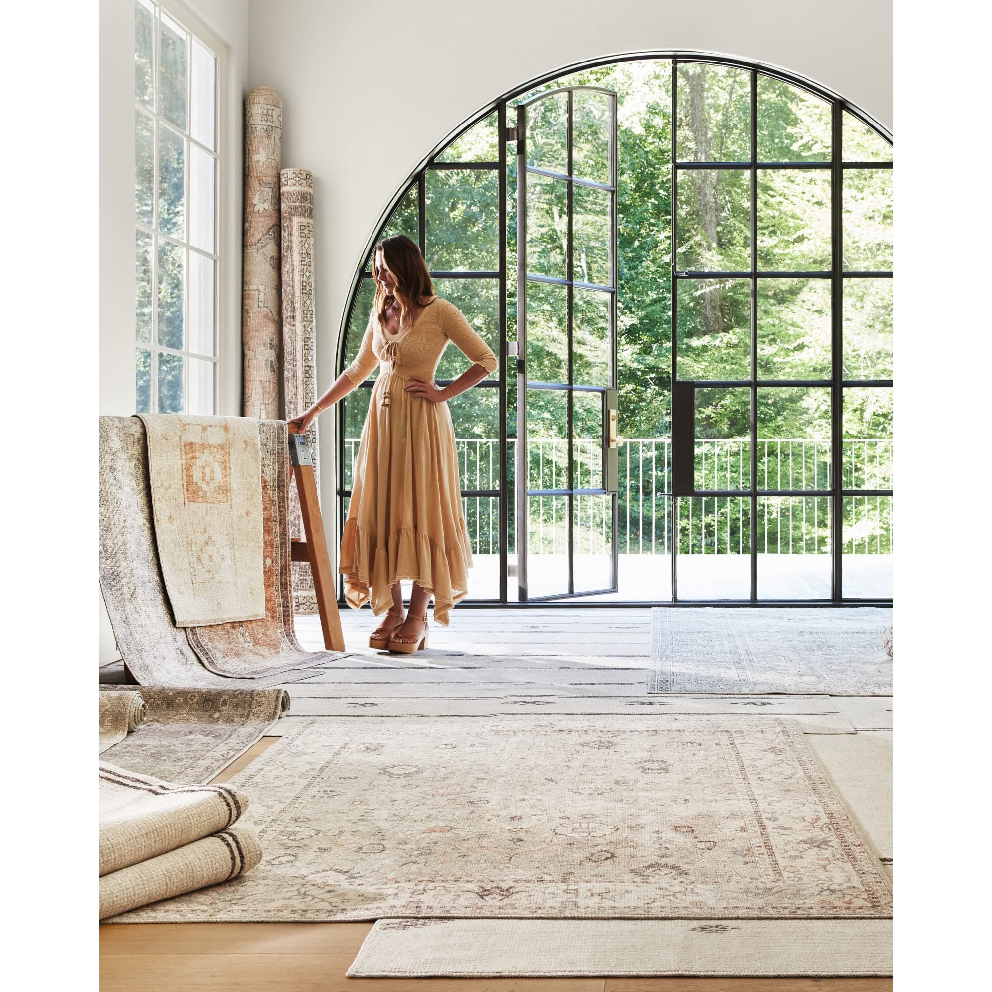Livabliss x Becki Owens Kimi Cottage Area Rug, 6'7" x 9', Solid Tan 33724