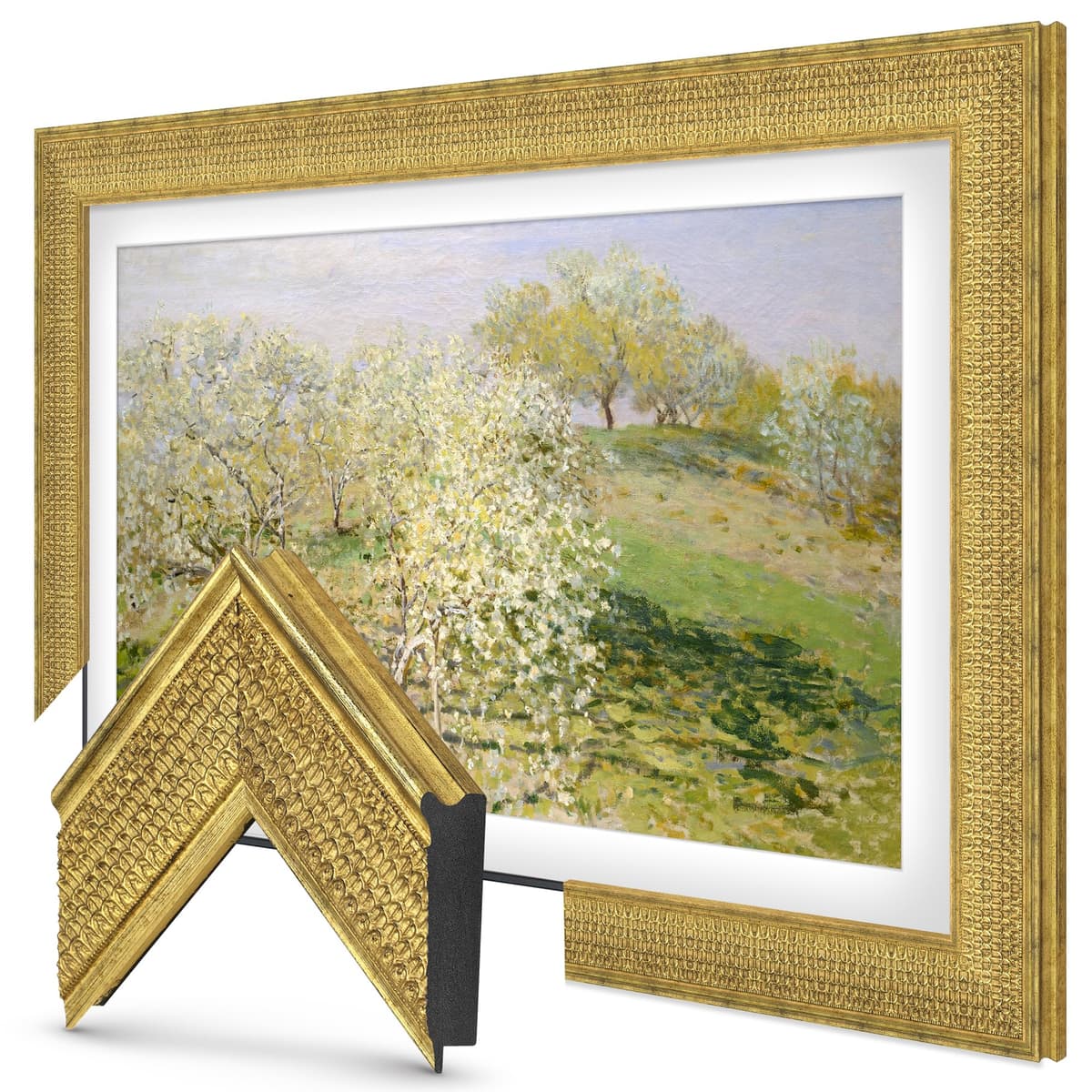 Gatsby Gold Marco Deco para TV Premiere de 75" - Compatible SOLO con Samsung The Frame y TVs Pro (Compatible con 2021-2025: LS03A, LS03B, LS03C, LS03D, LS03FA, LS03FW)