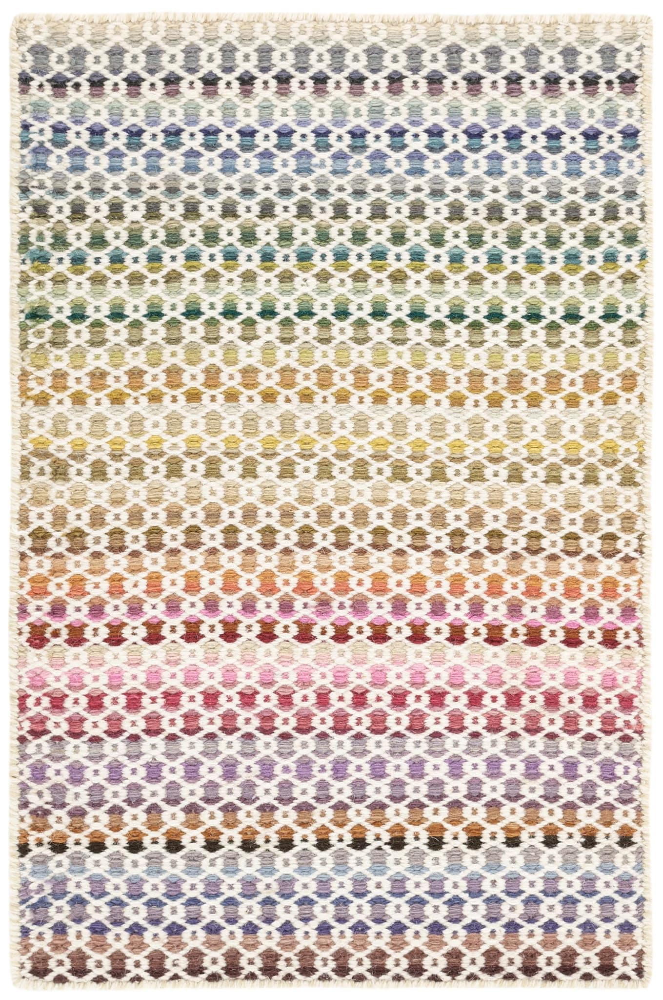Dash and Albert Poppy Wool Area Rug, 5 x 8 ft, Multicolor Geometric Handwoven Accent Rug DA1667-58