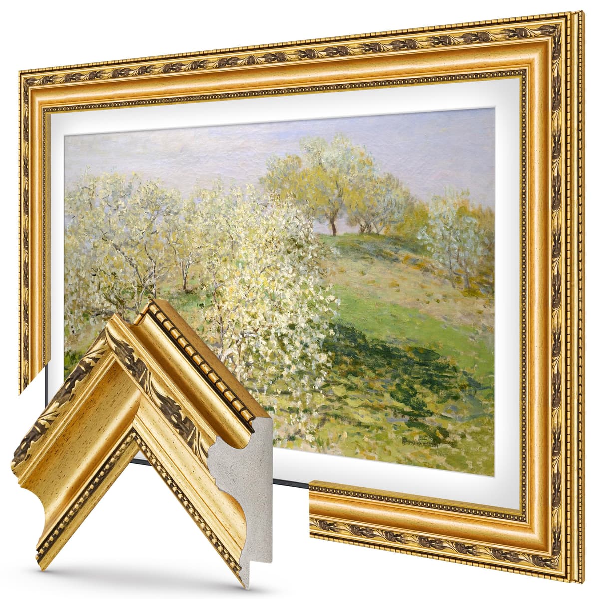 Marco Deco Premiere 85" Dorado Ornamental - Compatible SOLO con Samsung The Frame (2021-2025)