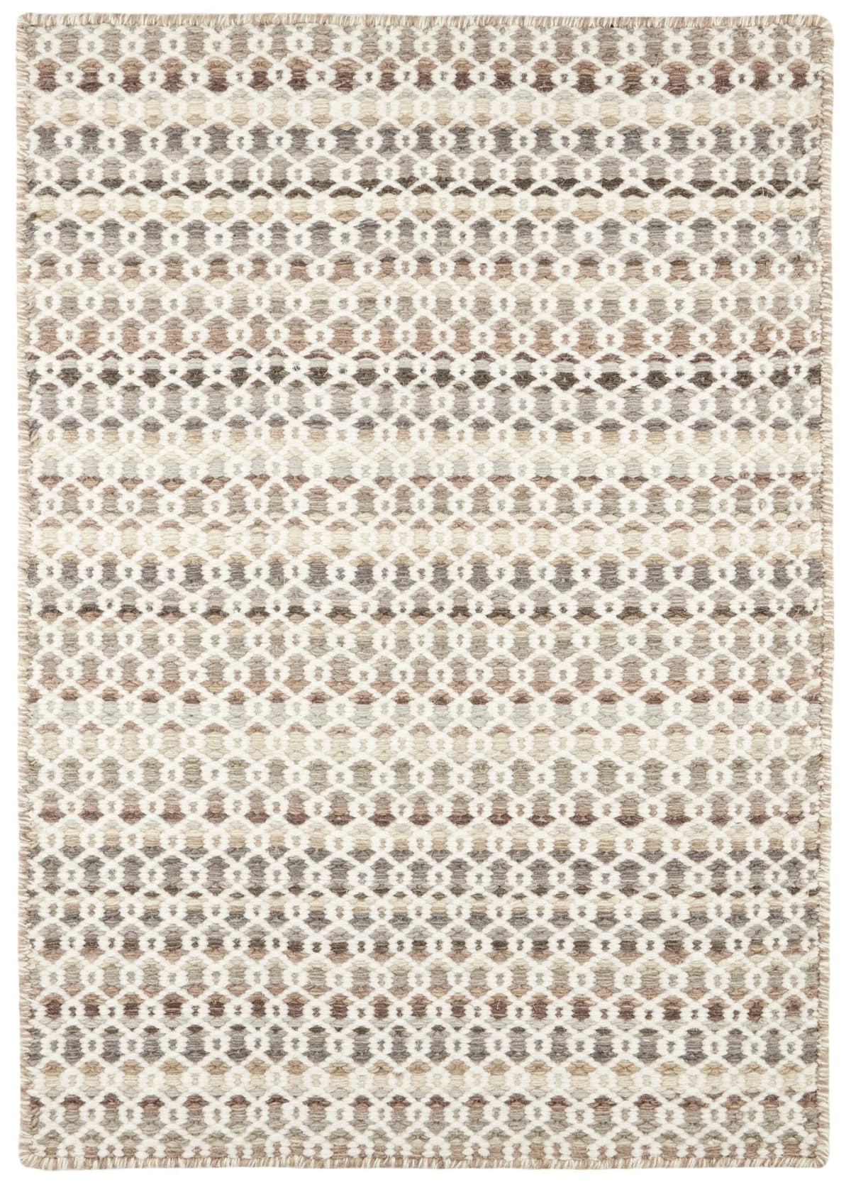 Dash & Albert Poppy alfombra handwoven 5 x 8, lana y algodón, patrón neutro geométrico DA2026-58