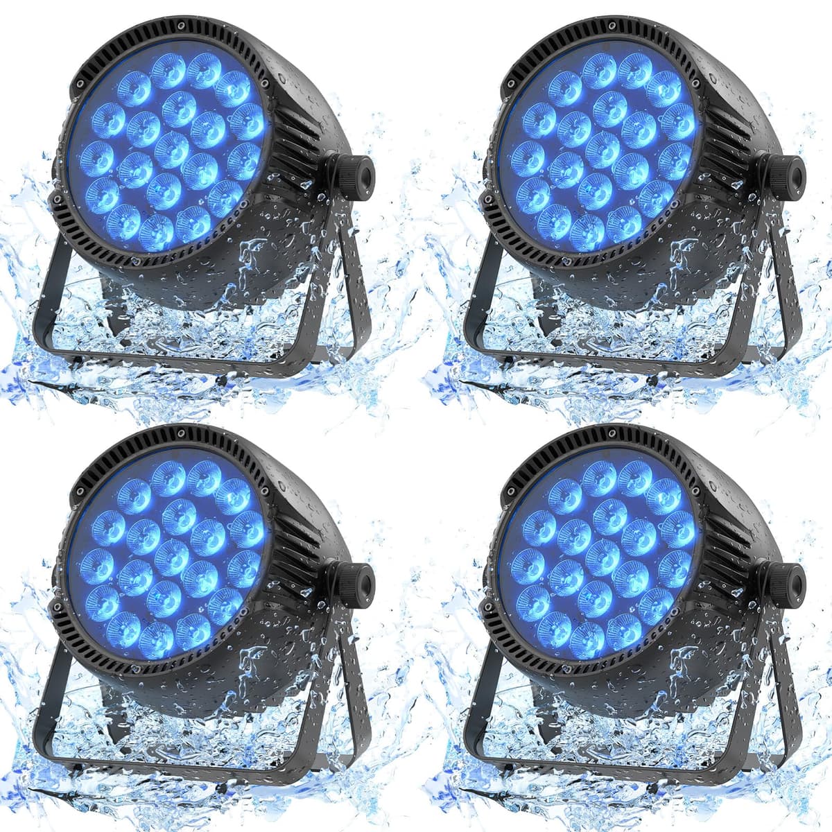 Fancybling Par LED IP65 impermeable 300W RGBW para exteriores, paquete de 4 CYH-ZQ01554X4US-GYY