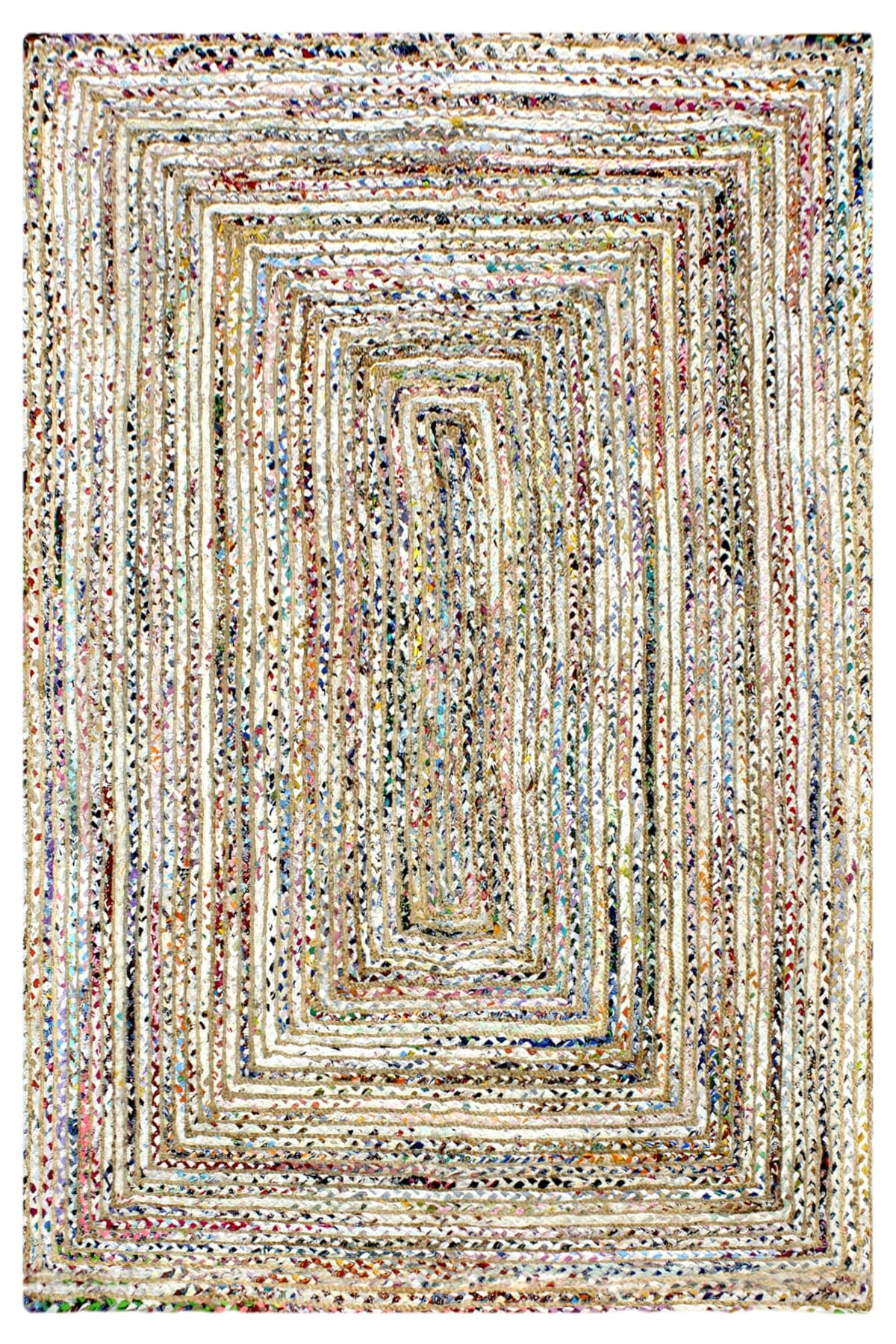 CASAVANI Kilím de yute 9x12 multicolor plano tejido a mano para interior y exterior NR-156-9x12-Feet