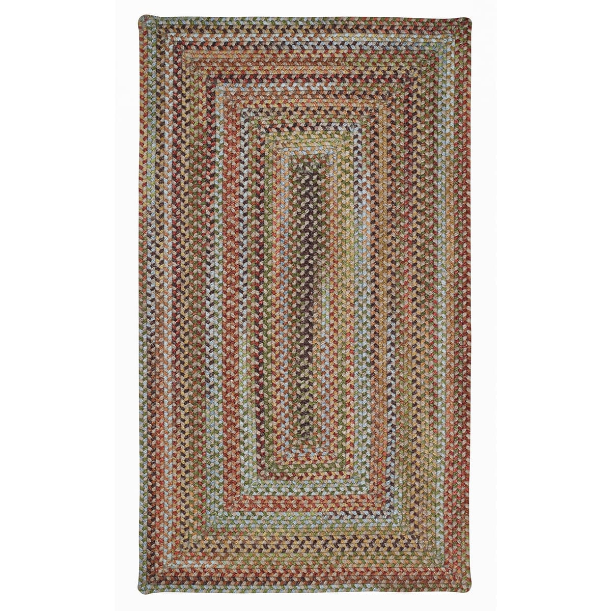Tapete trenzado Capel American Heritage oliva tan 7'0" x 7'0" rectángulo concéntrico 0555QS07000700940