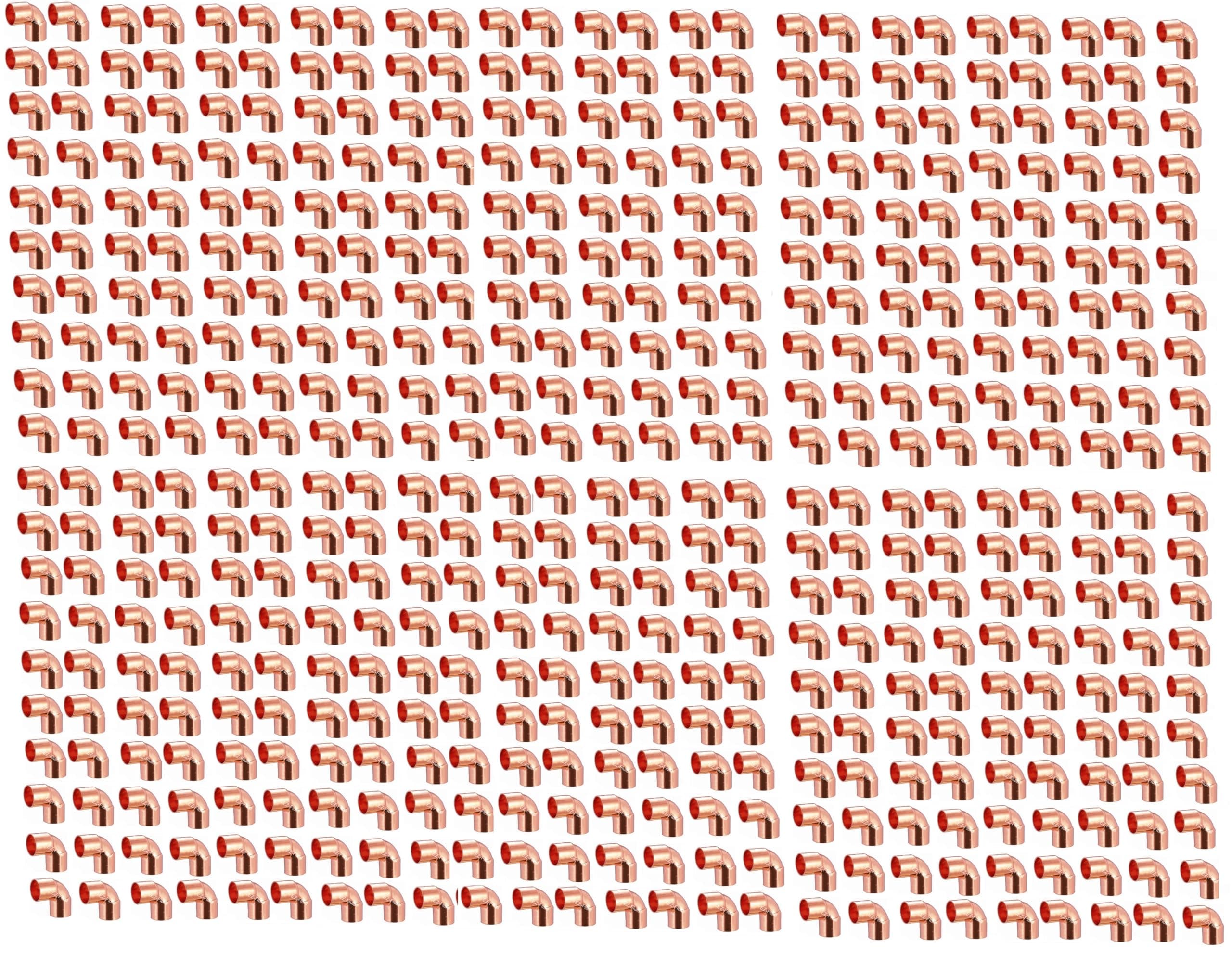 (500) Codo cobre 90° EZ-FLUID 1/2" C x C corto radio con conexión sweat, apto potable COPPER 90