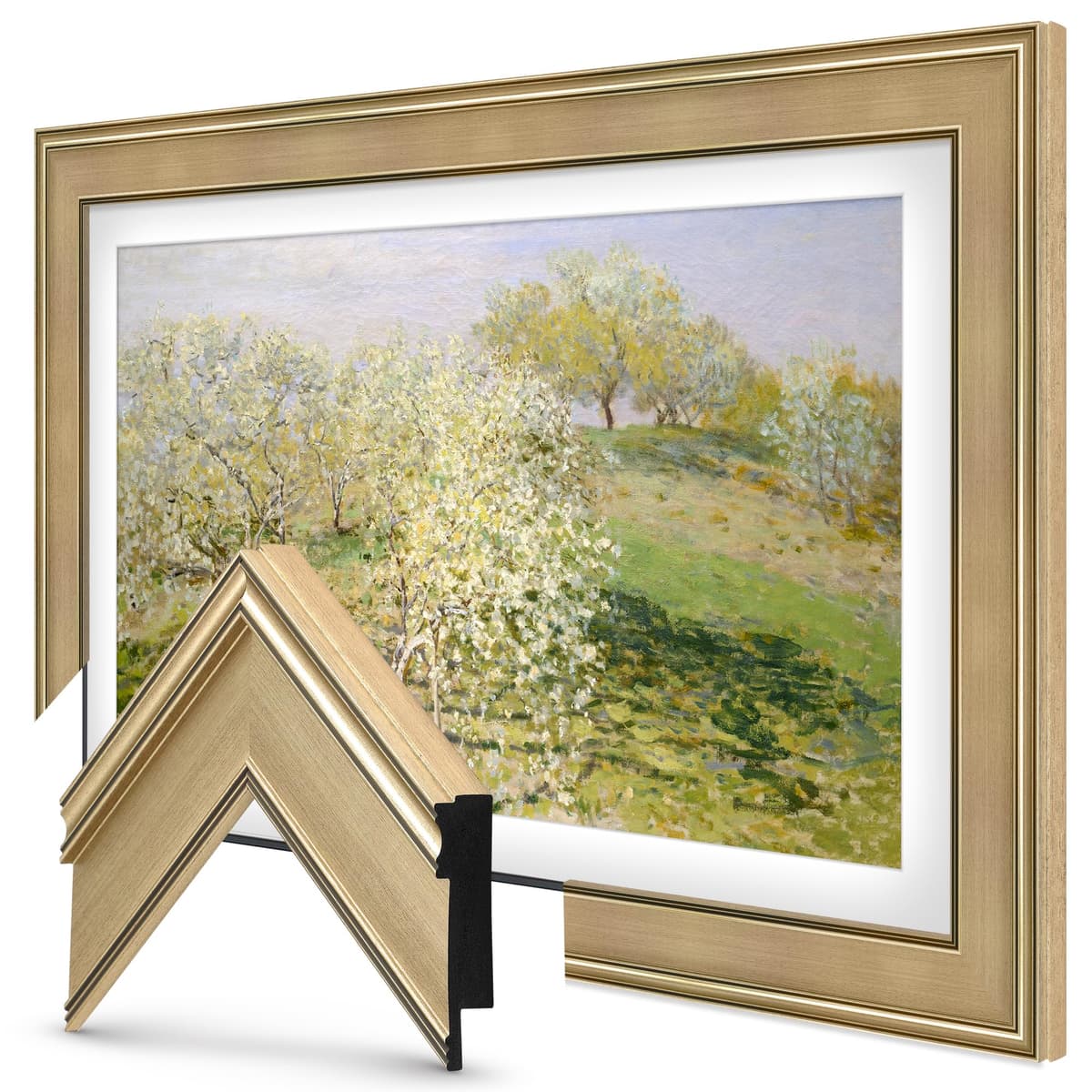 Marco de TV Premiere Deco Champagne 43" - Compatible SOLO con Samsung The Frame (Modelos 2021-2025: LS03A, LS03B, LS03C, LS03D, LS03FA) FRM-SF-D5180-43