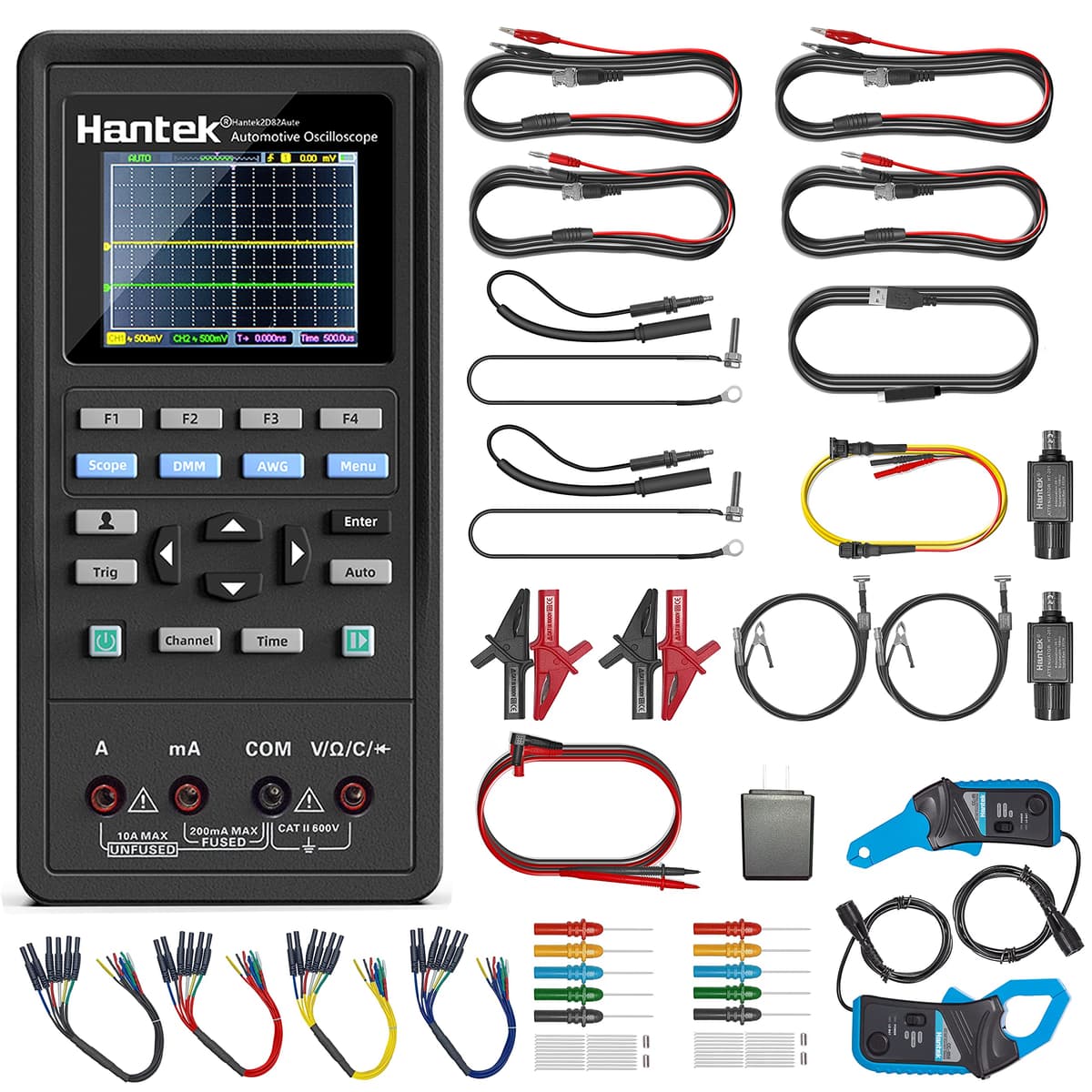 Hantek 2D82AUTO Osciloscopio Automotriz Portátil 4 en 1