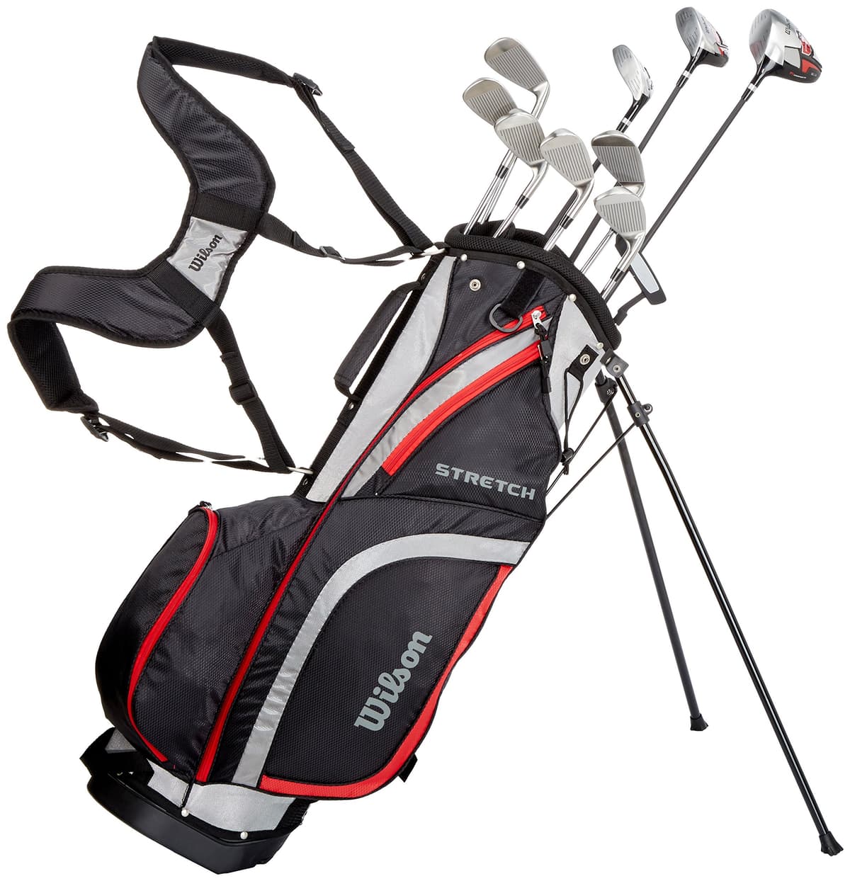 Wilson WGG157550 set de golf Stretch XL para hombre (10 palos) con bolsa de stand 0887768590659