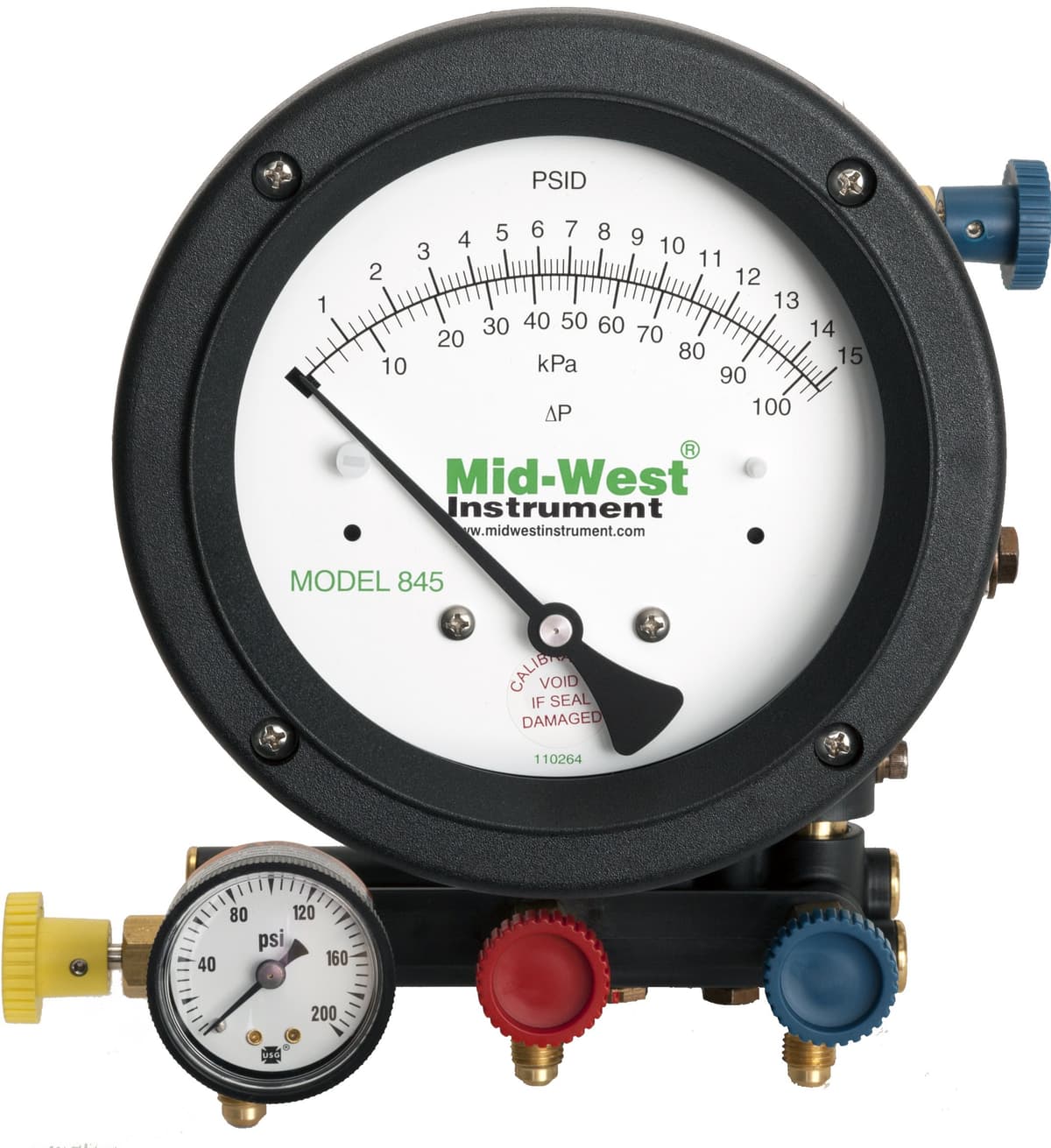 Kit de prueba para contraflujo Mid-West 845-5 de 5 válvulas, incluye mangueras y accesorios, 18-1/2" x 9" x 9-3/4"