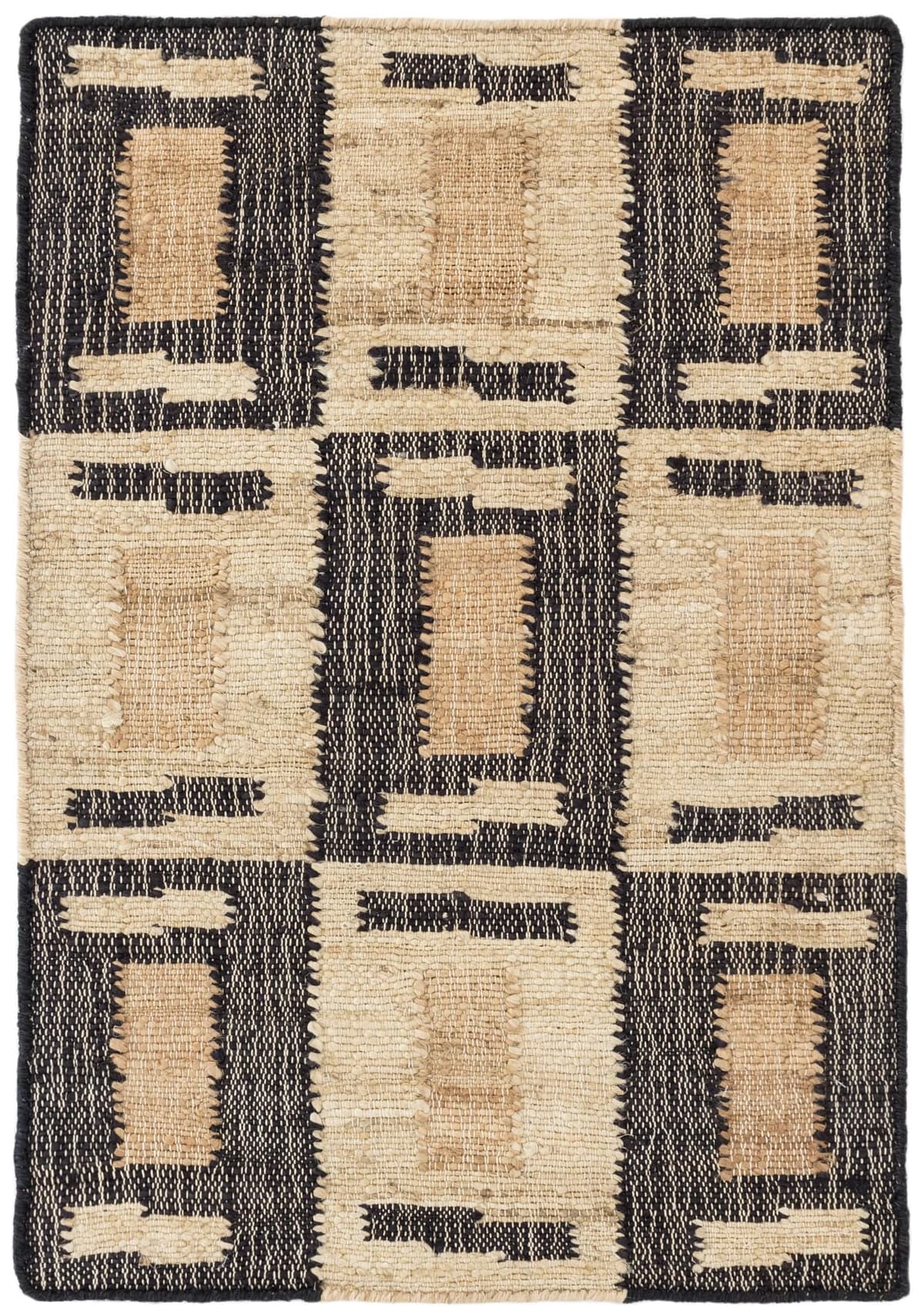 Dash and Albert Cassia Handwoven Jute Rug, 8.5 X 11.5 Feet, Black/Neutral Geometric Pattern DA1118-912