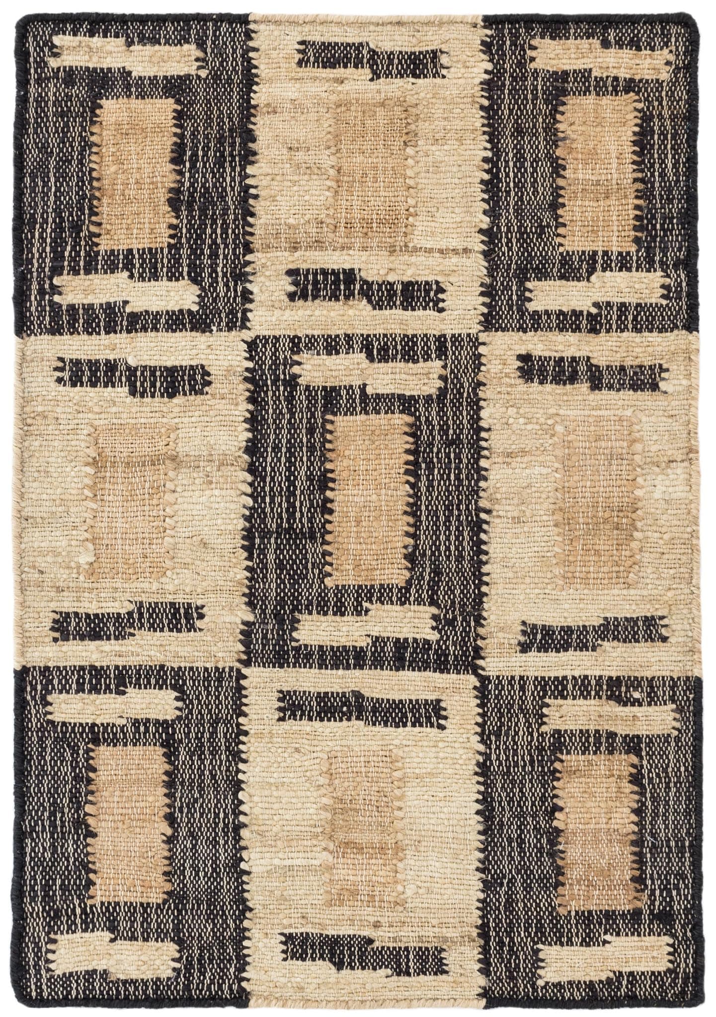 Dash and Albert Cassia Handwoven Jute Rug, 8.5 X 11.5 Feet, Black/Neutral Geometric Pattern DA1118-912