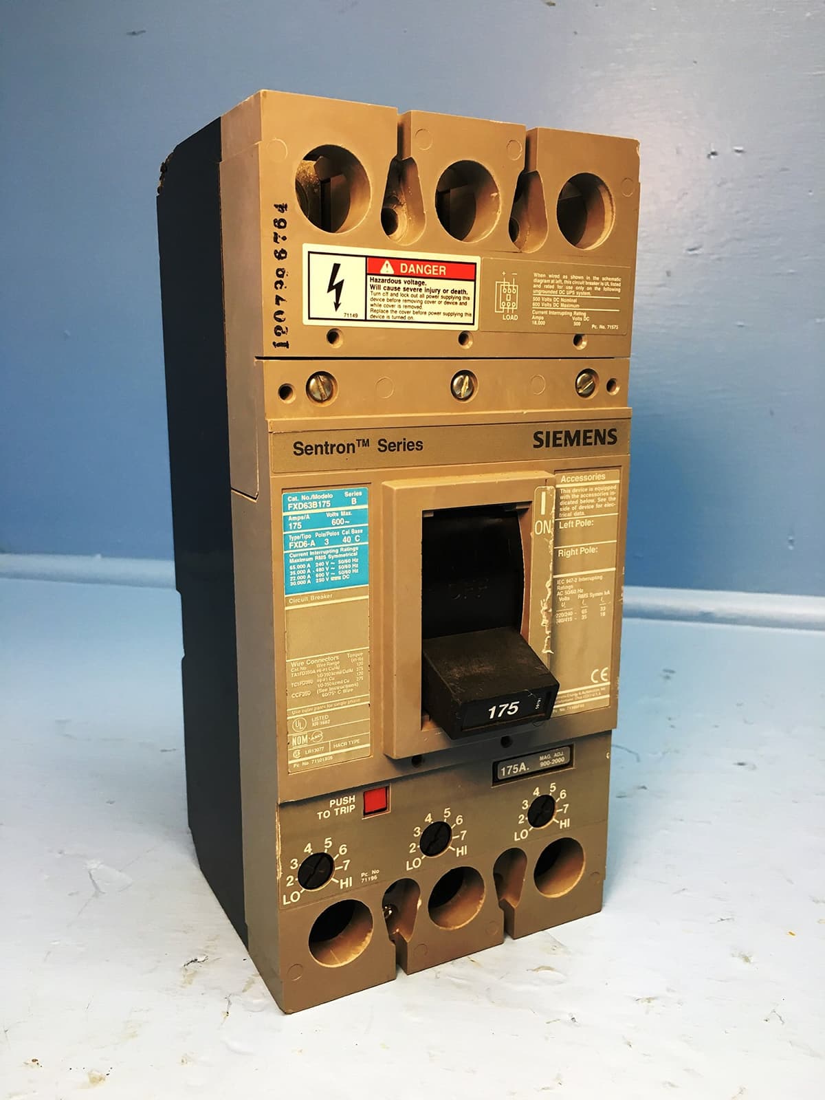 SIEMENS FXD63B175 Interruptor automático FD 3P 175A 600V