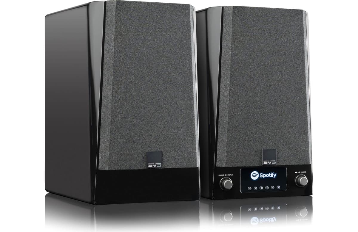 SVS Prime Wireless Pro - Par de parlantes activos con Chromecast y AirPlay 2 (Piano Gloss Black) 9320