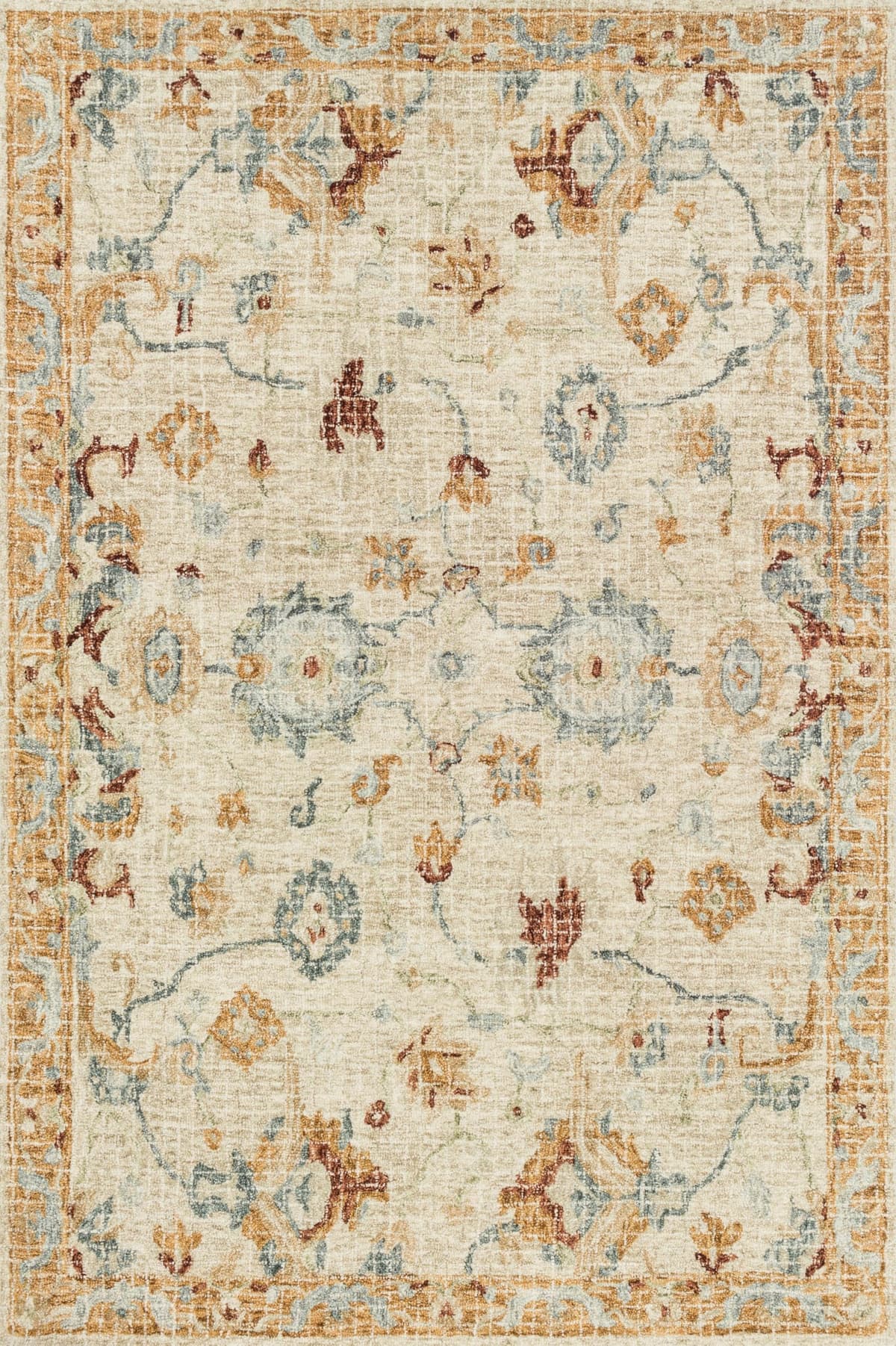 Loloi Julian 5'-0" x 7'-6" Area Rug in Ivory/Multi - Classic Design Indoor Rug JULAJI-03IVML