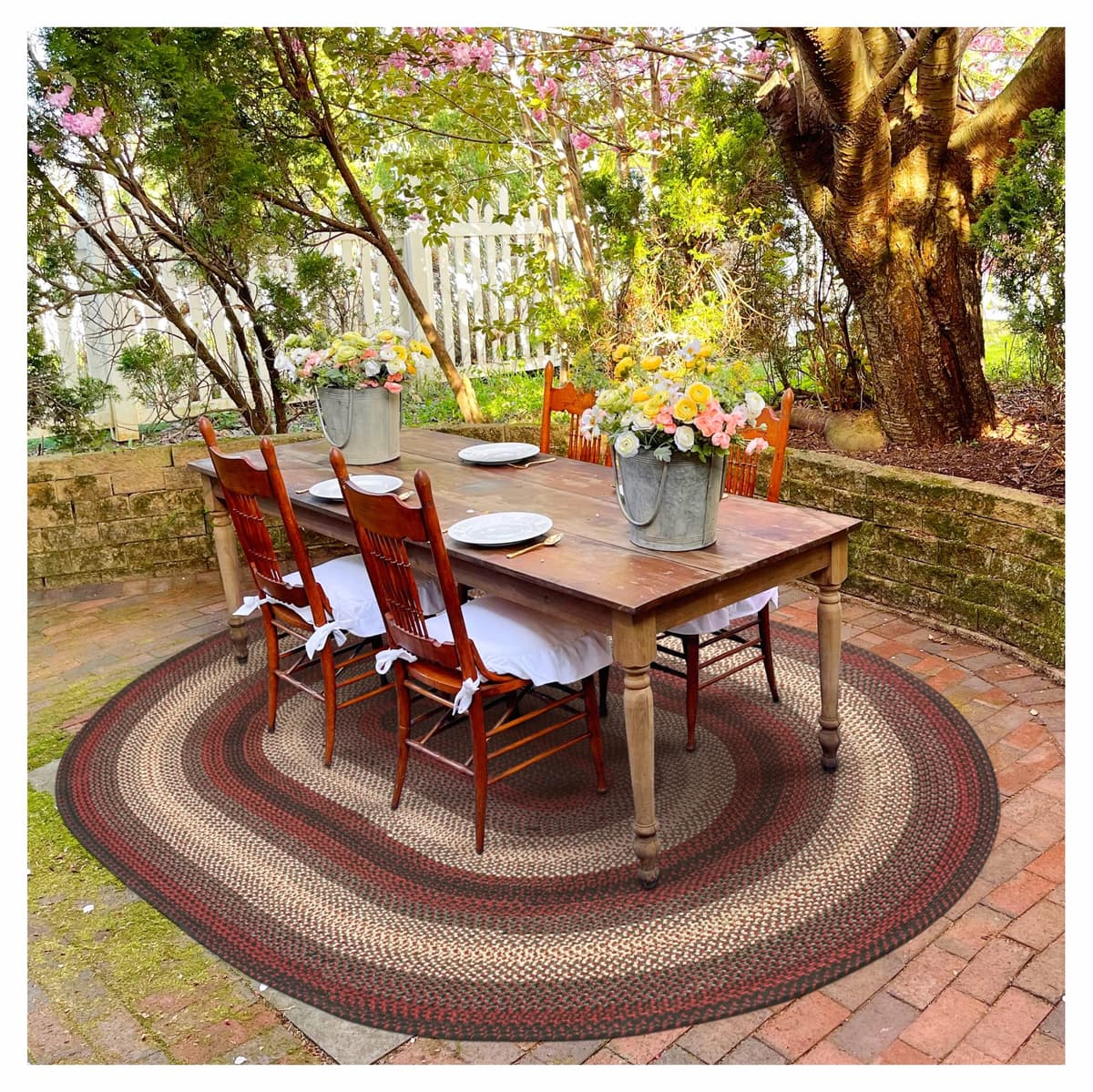 Homespice Alfombra Trenzada Ovalada Montgomery 6x9' Negra/Roja 305244