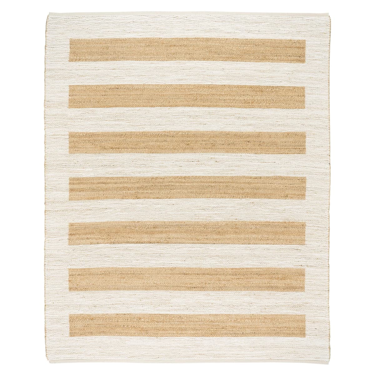 Dash and Albert Milo Jute & Cotton Area Rug - 7.5 X 9.5 Ivory Stripe Handwoven Accent Rug DA802-810