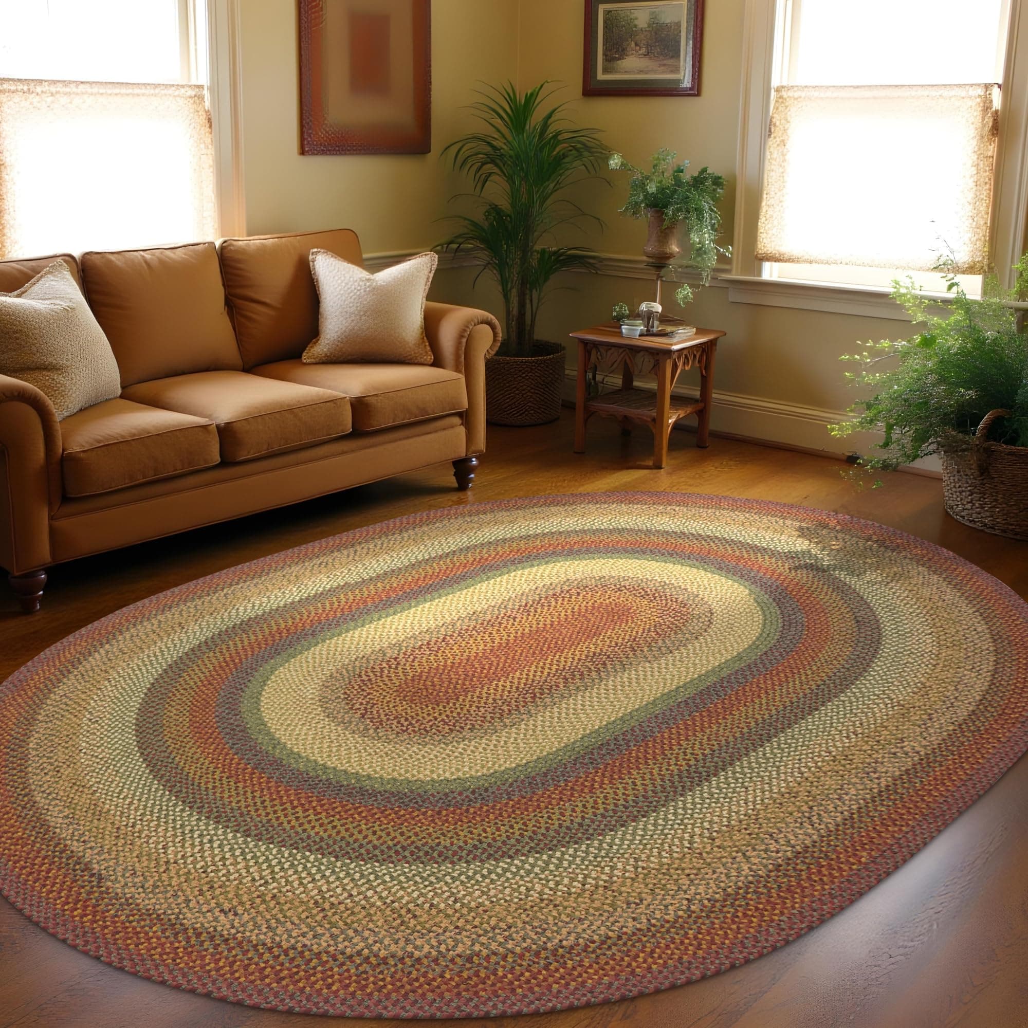 Homespice Neverland Alfombra Ovalada 5x8 de Algodón - Multicolor 404077