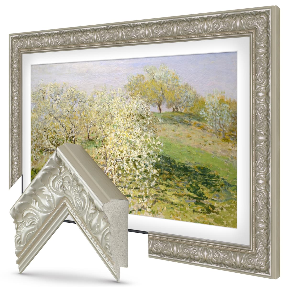 Marco Deco Premiere Perla Toscana 75" - Compatible ÚNICAMENTE con Samsung The Frame y Pro TVs (Compatible con 2021-2025, LS03A, LS03B, LS03C, LS03D, LS03FA, LS03FW)